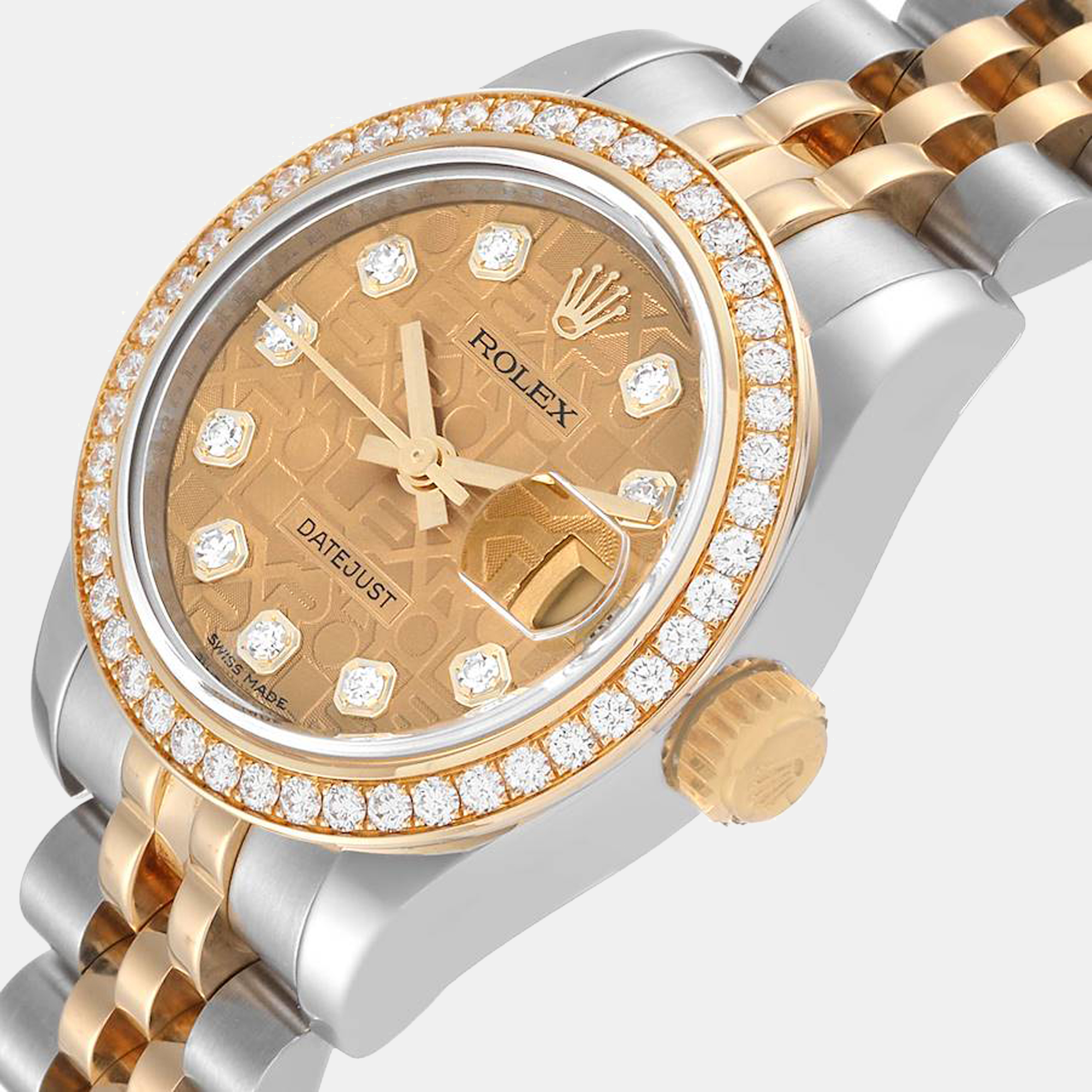 

Rolex Champagne Diamonds 18K Yellow Gold And Stainless Steel Datejust 179383 Women's Wristwatch 26 mm