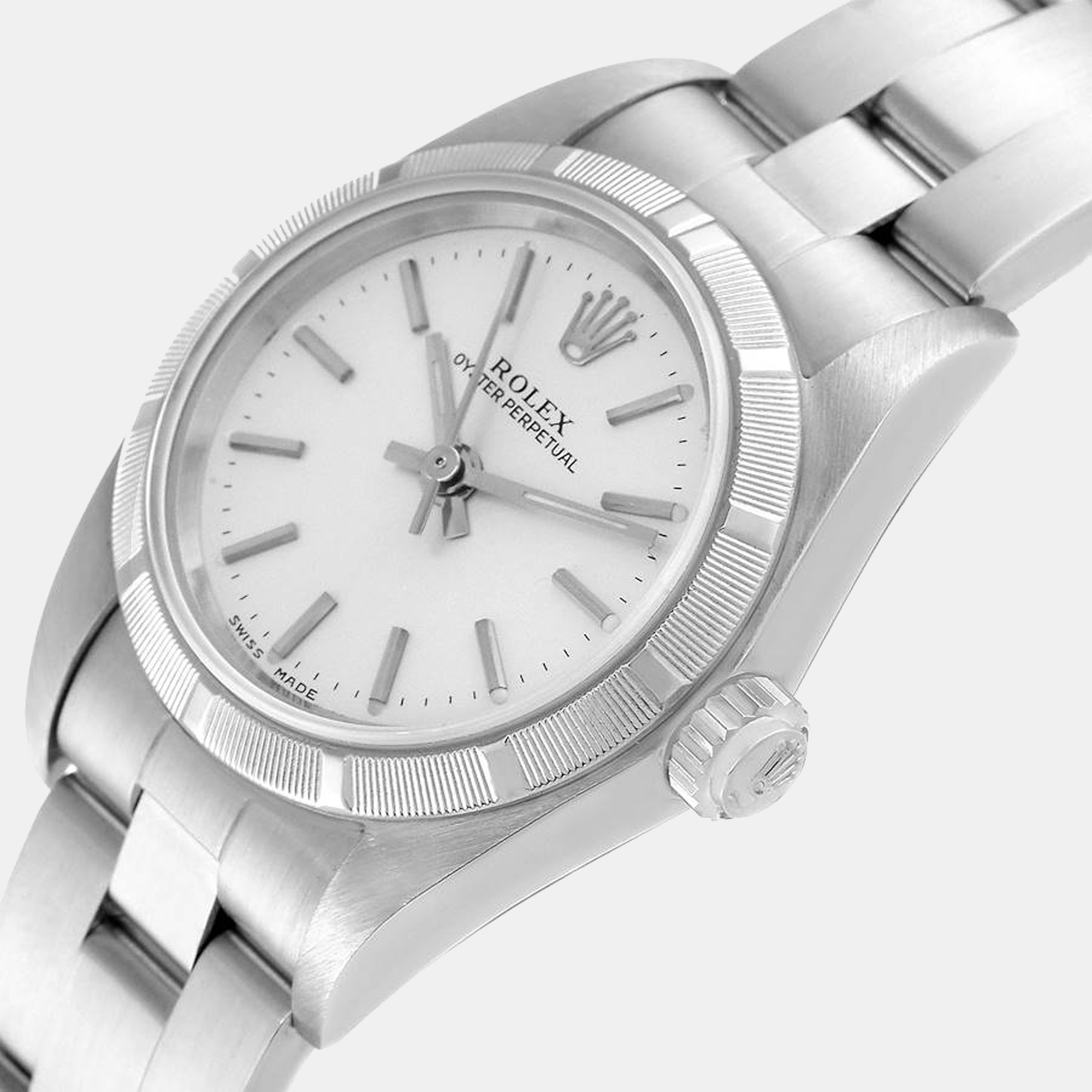 

Rolex Silver Stainless Steel Oyster Perpetual 76030 Women's Wristwatch 24 mm