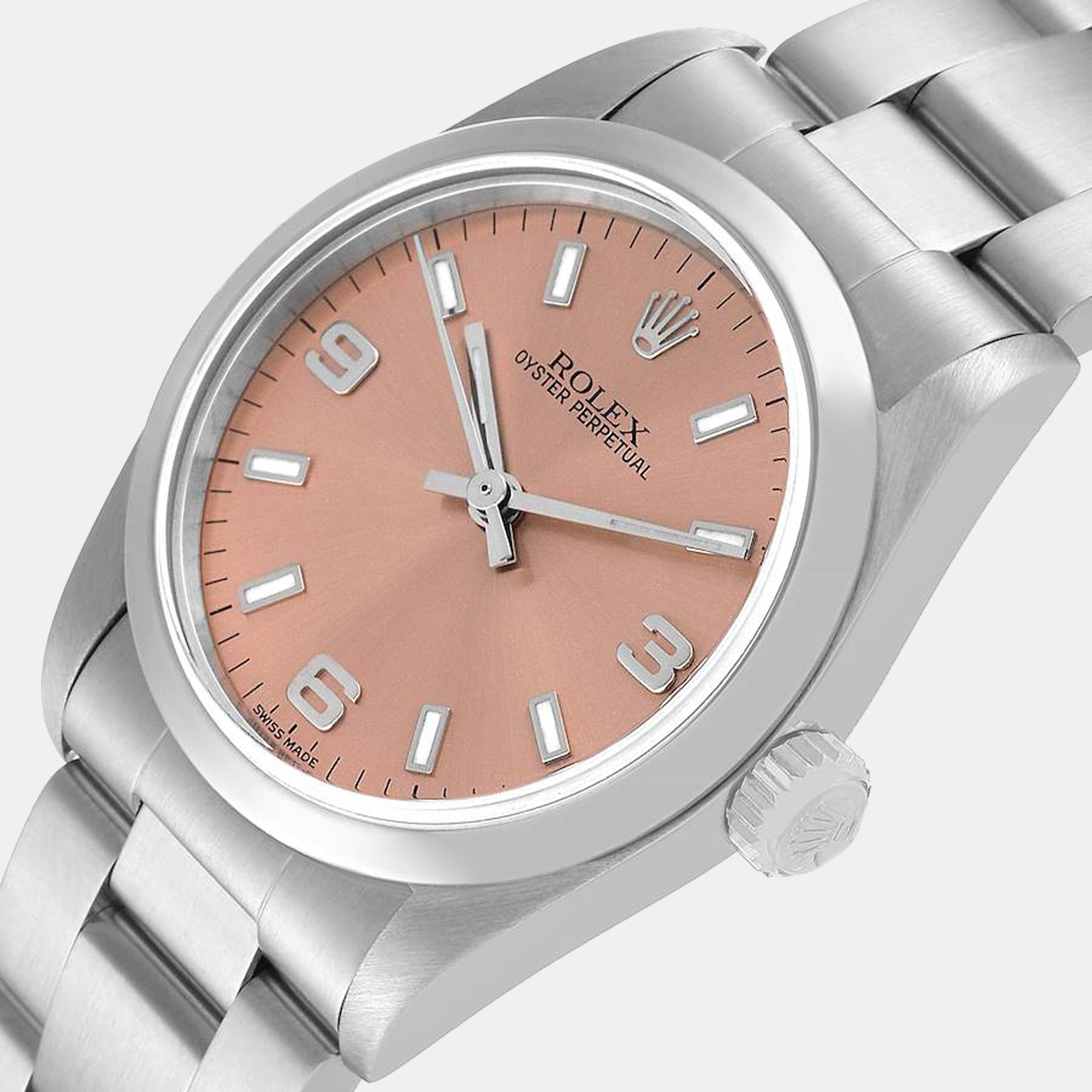 

Rolex Pink Stainless Steel Oyster Perpetual 77080 Automatic Women's Wristwatch 31 mm