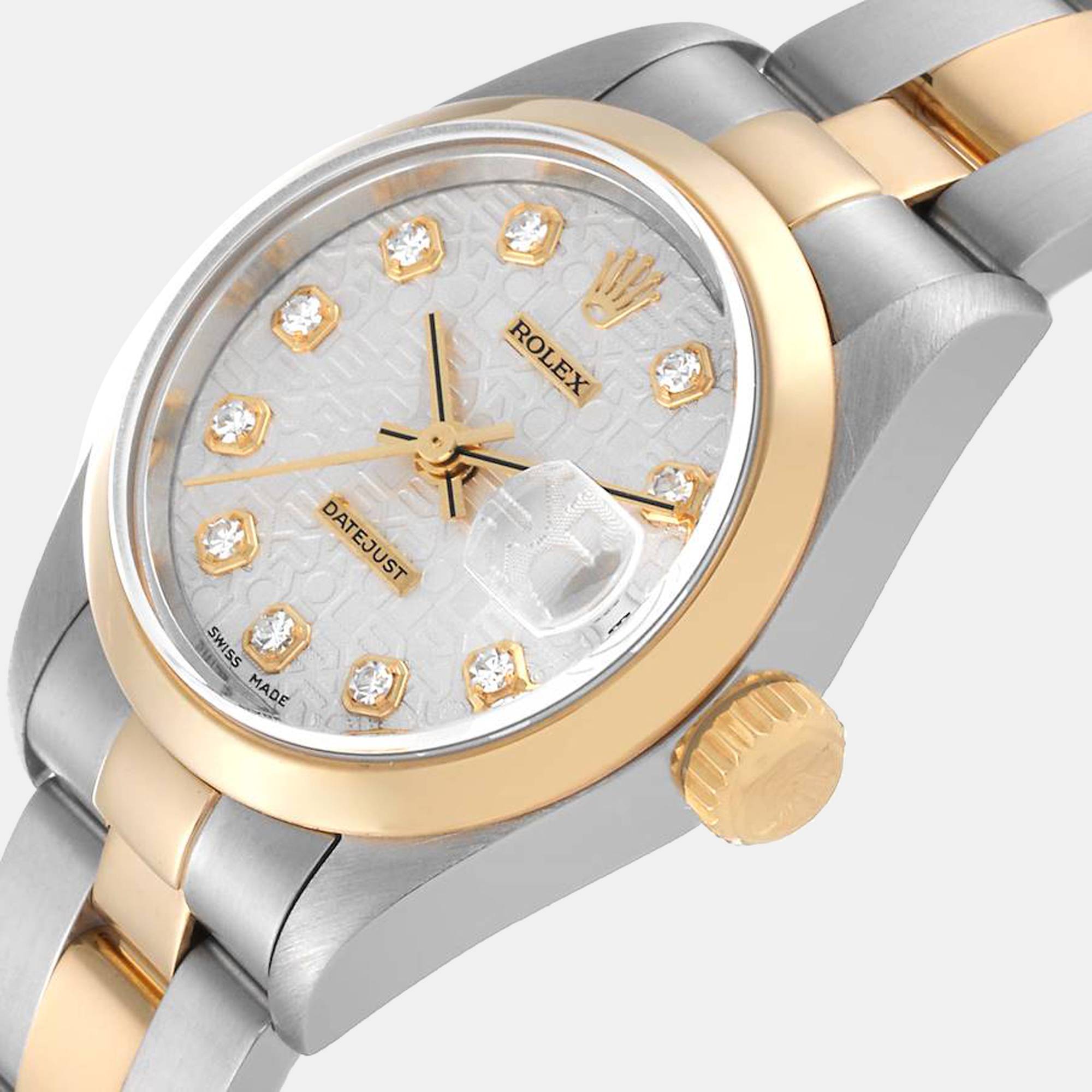 

Rolex Silver Diamonds 18K Yellow Gold And Stainless Steel Datejust 79163 Women's Wristwatch 26 mm