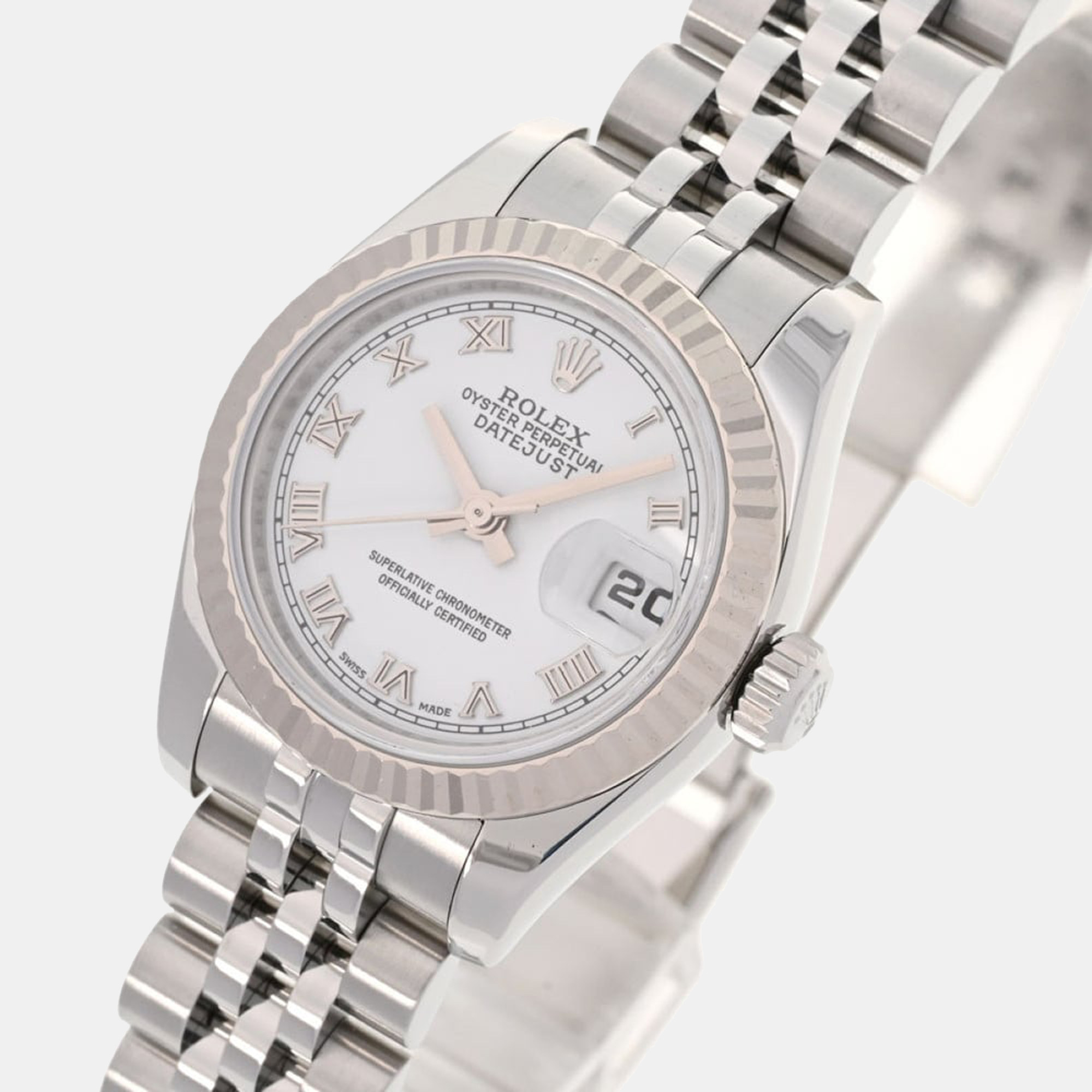 

Rolex MOP 18K White Gold And Stainless Steel Datejust 179174 Automatic Women's Wristwatch 26 mm