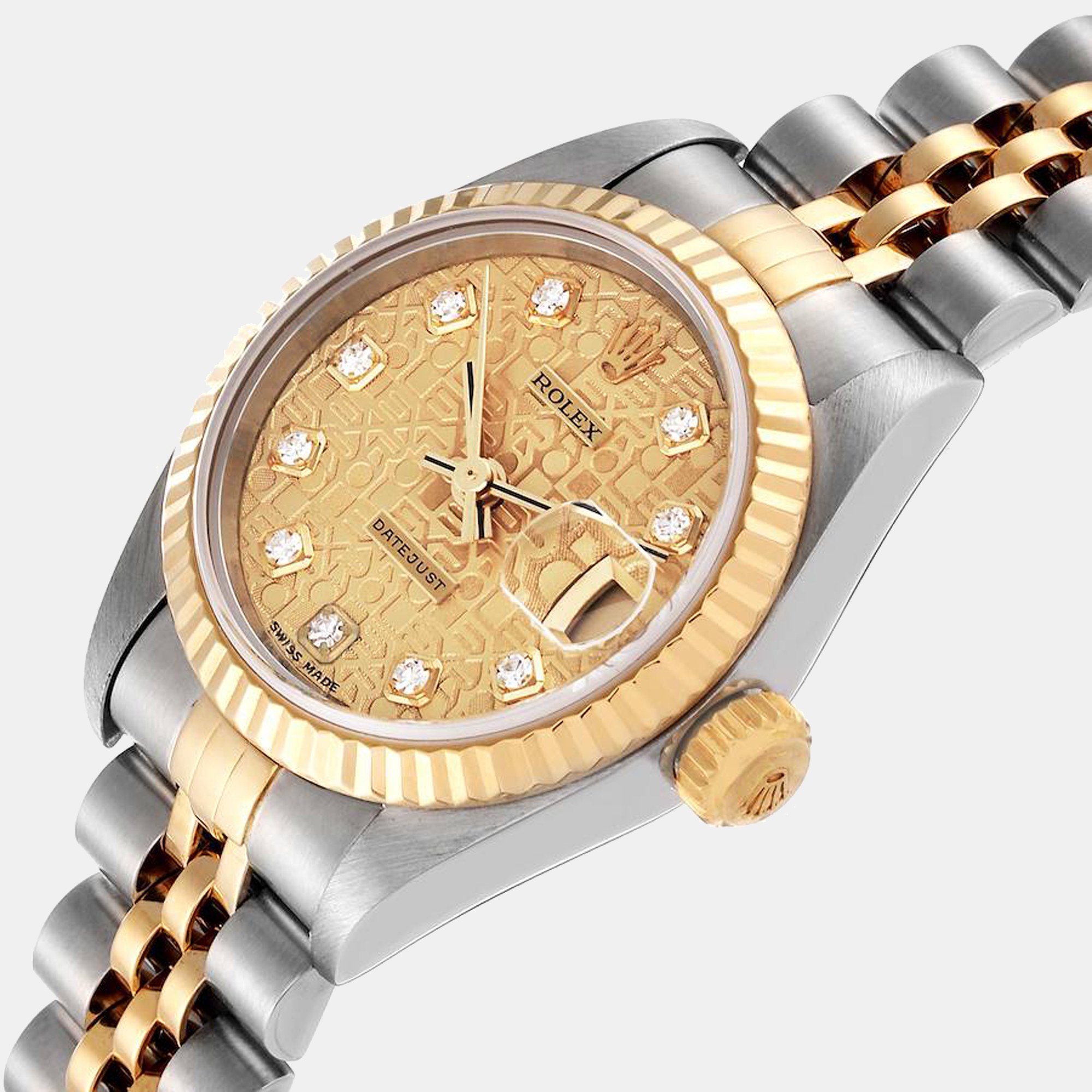 

Rolex Champagne Diamonds 18k Yellow Gold And Stainless Steel Datejust 79173 Women's Wristwatch 26 mm