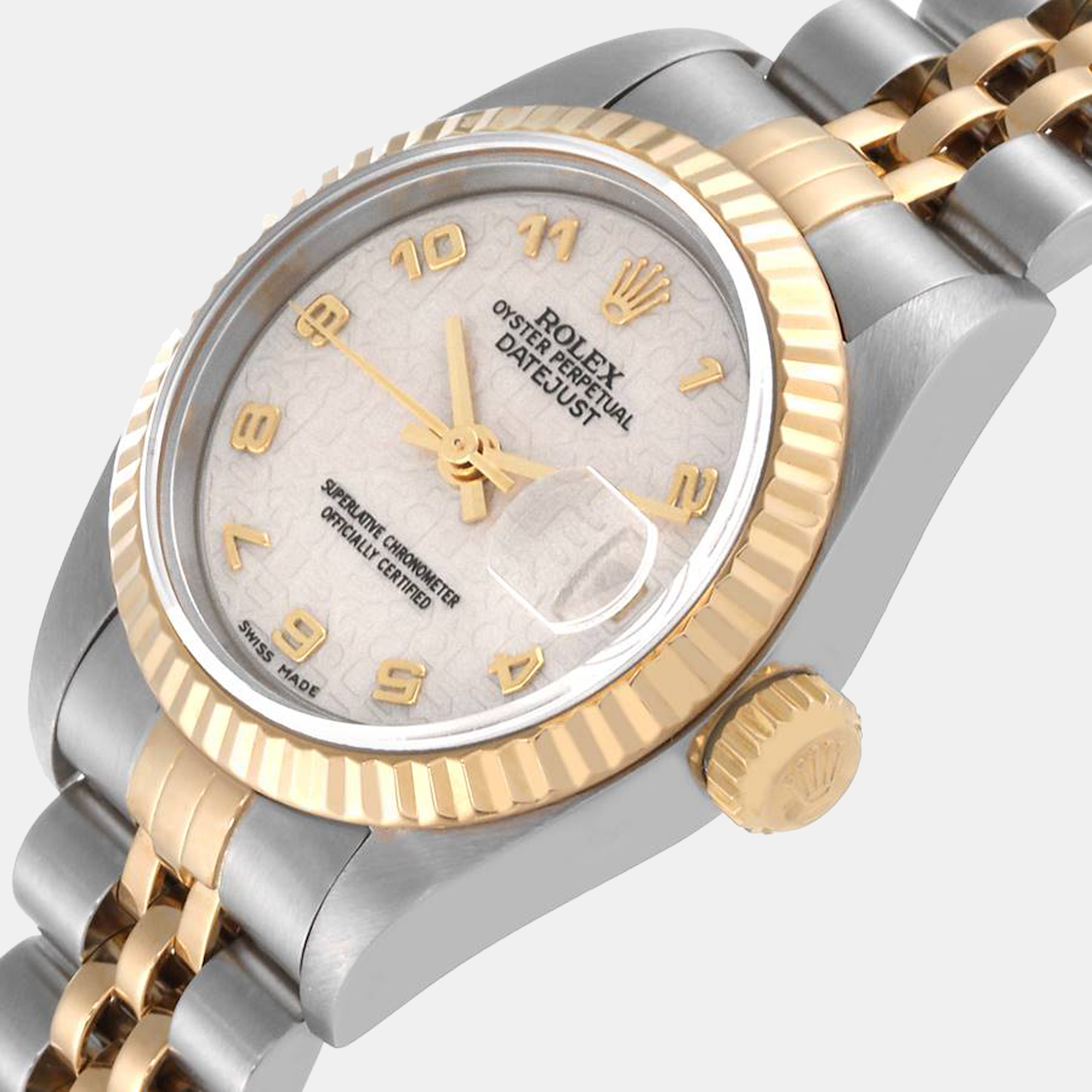 

Rolex Ivory 18k Yellow Gold And Stainless Steel Datejust 79173 Women's Wristwatch 26 mm, Cream