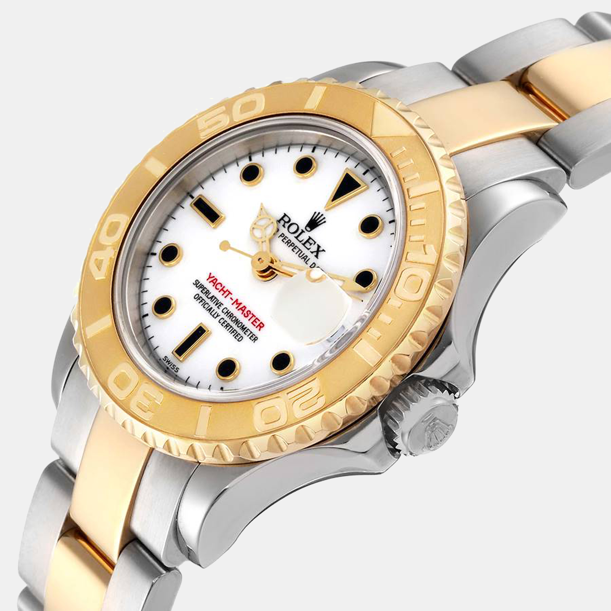 

Rolex White 18K Yellow Gold And Stainless Steel Yacht-Master 169623 Women's Wristwatch 29 mm