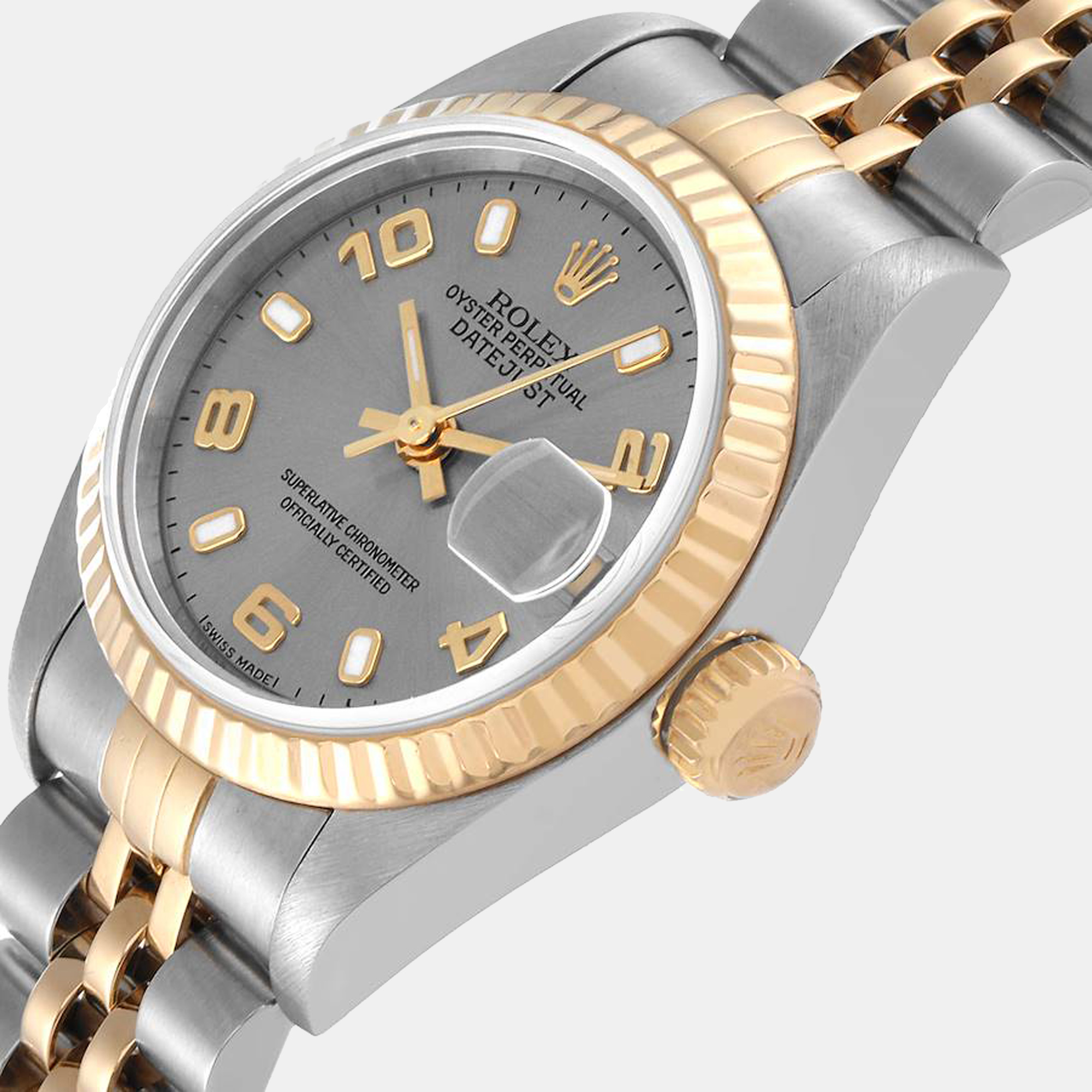 

Rolex Grey 18K Yellow Gold And Stainless Steel Datejust 79173 Women's Wristwatch 26 mm