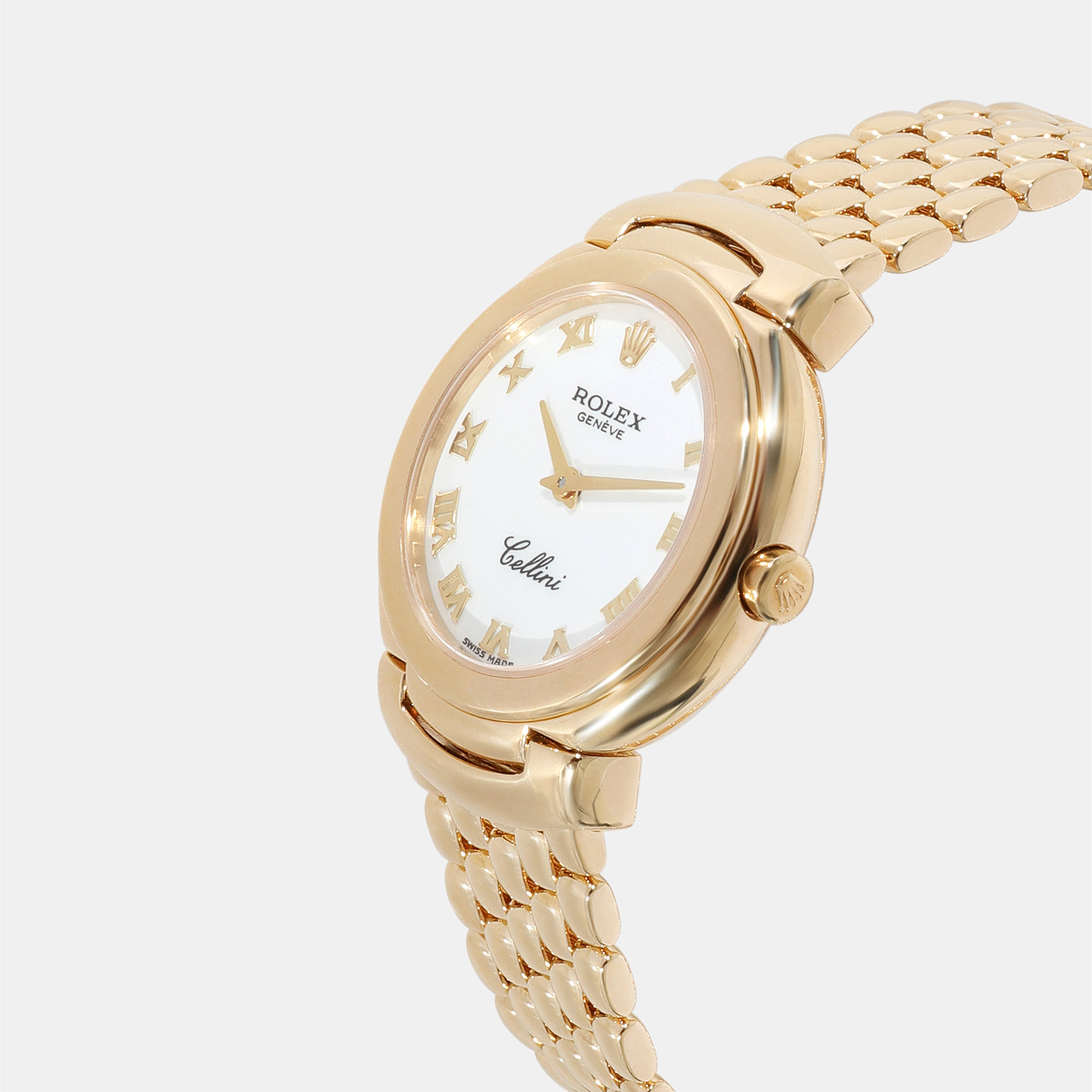 

Rolex White 18K Yellow Gold Cellini 6621 Women's Wristwatch 26 mm