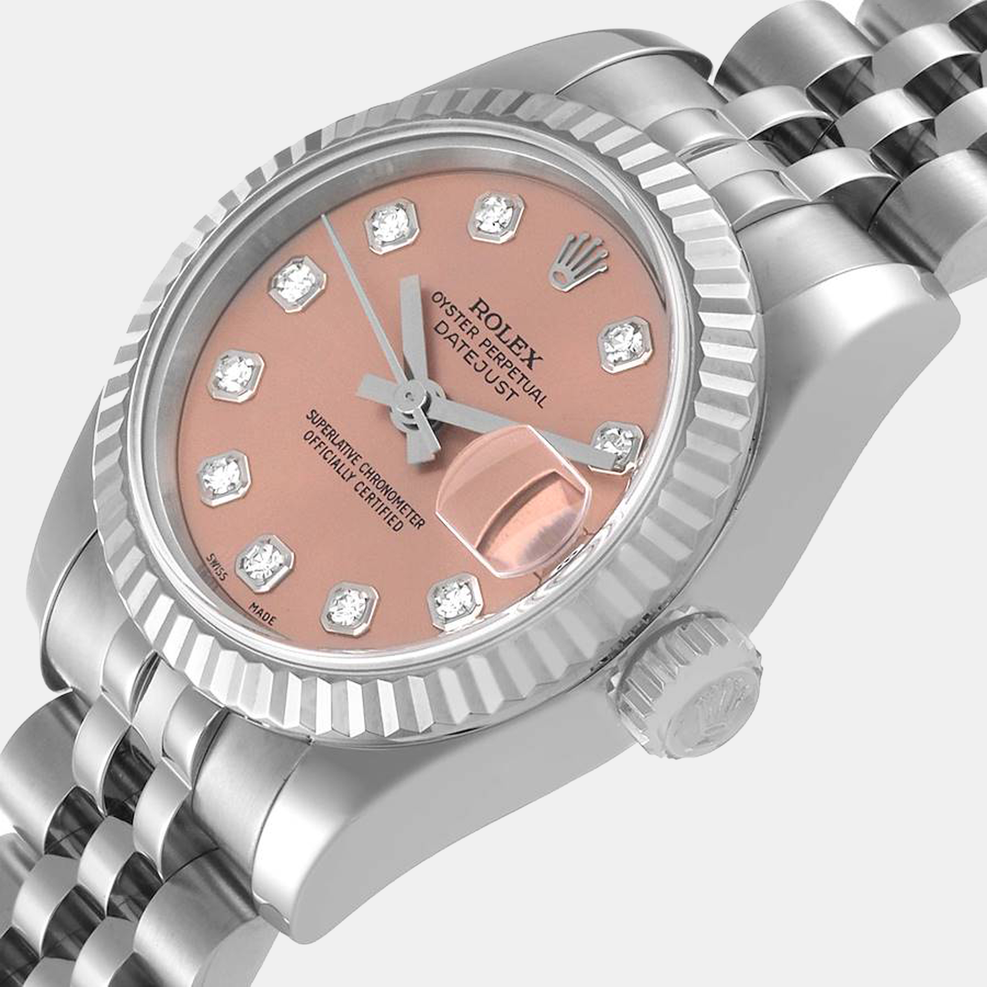 

Rolex Pink 18K White Gold And Stainless Steel Datejust 179174 Women's Wristwatch 26 mm