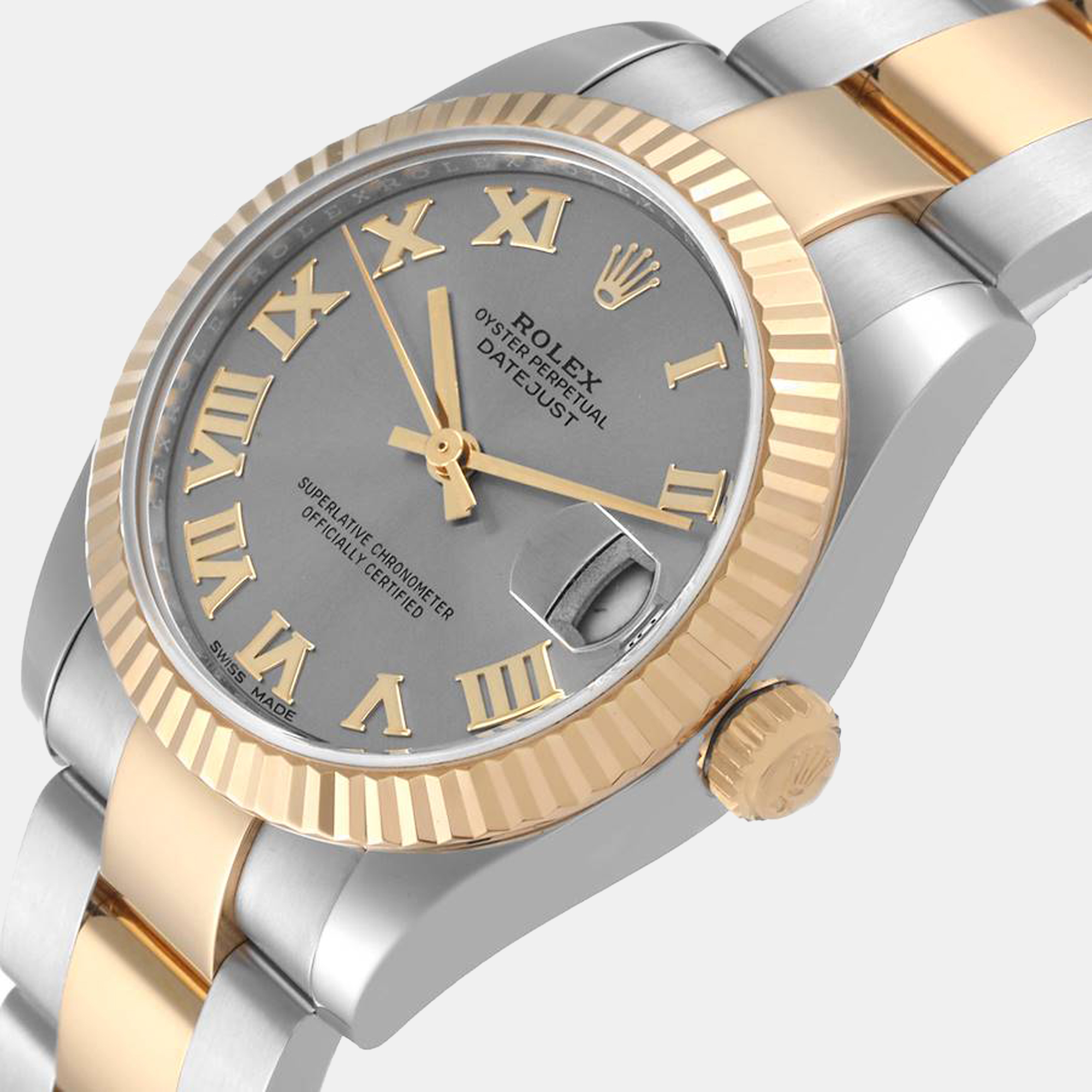 

Rolex Grey 18K Yellow Gold And Stainless Steel Datejust 178273 Automatic Women's Wristwatch 31 mm