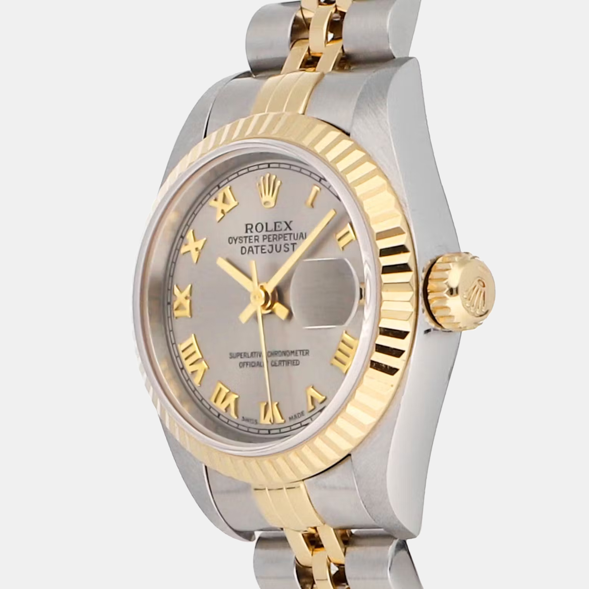 

Rolex Grey 18k Yellow Gold And Stainless Steel Datejust 69173 Women's Wristwatch 26 mm