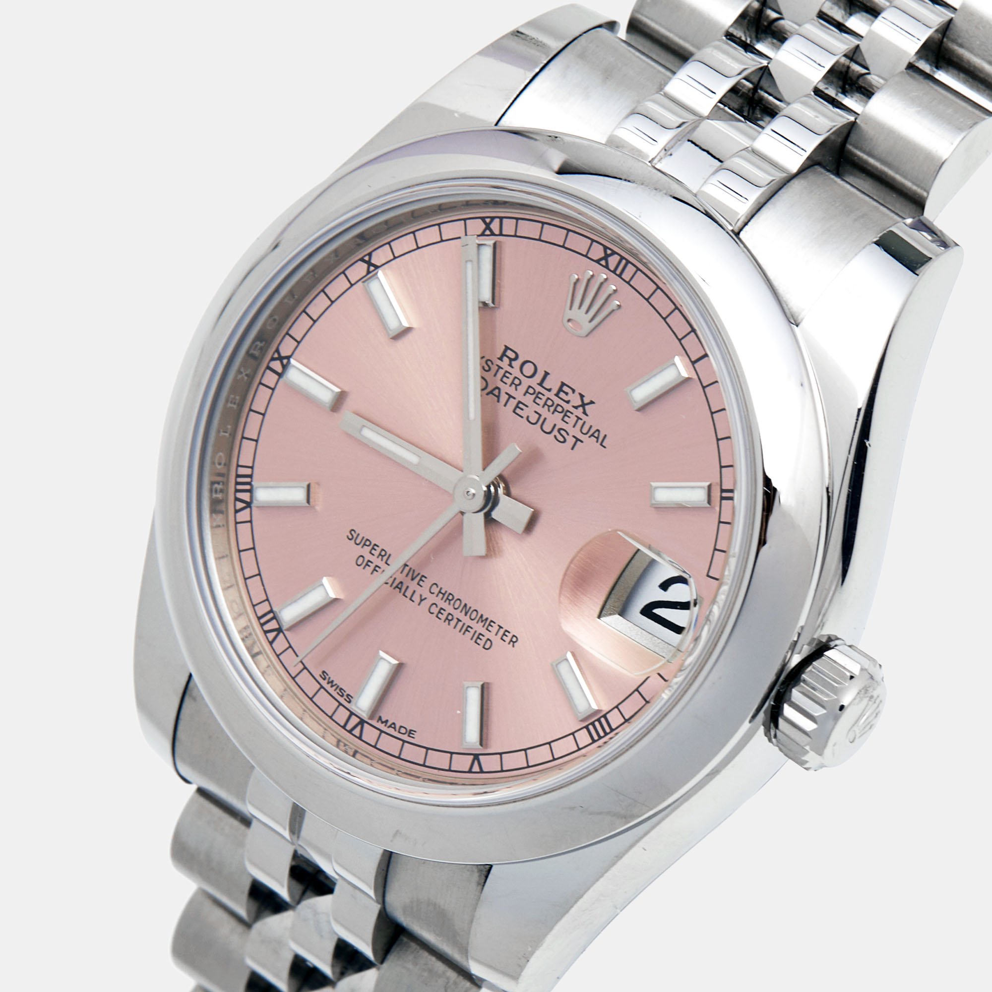 

Rolex Pink Stainless Steel Datejust