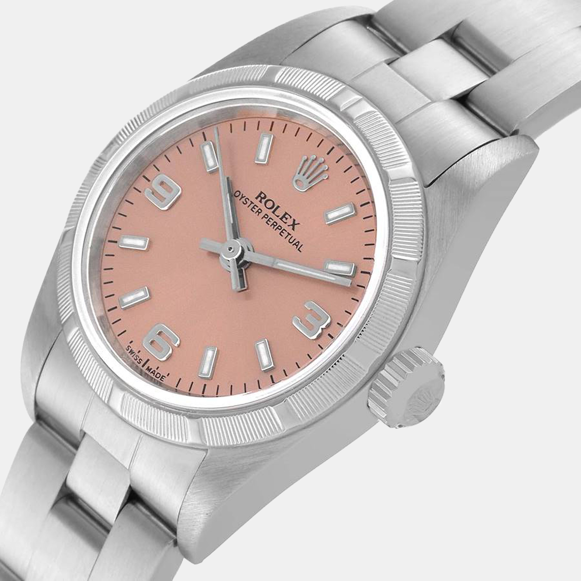 

Rolex Pink Stainless Steel Oyster Perpetual 76030 Women's Wristwatch 24 mm