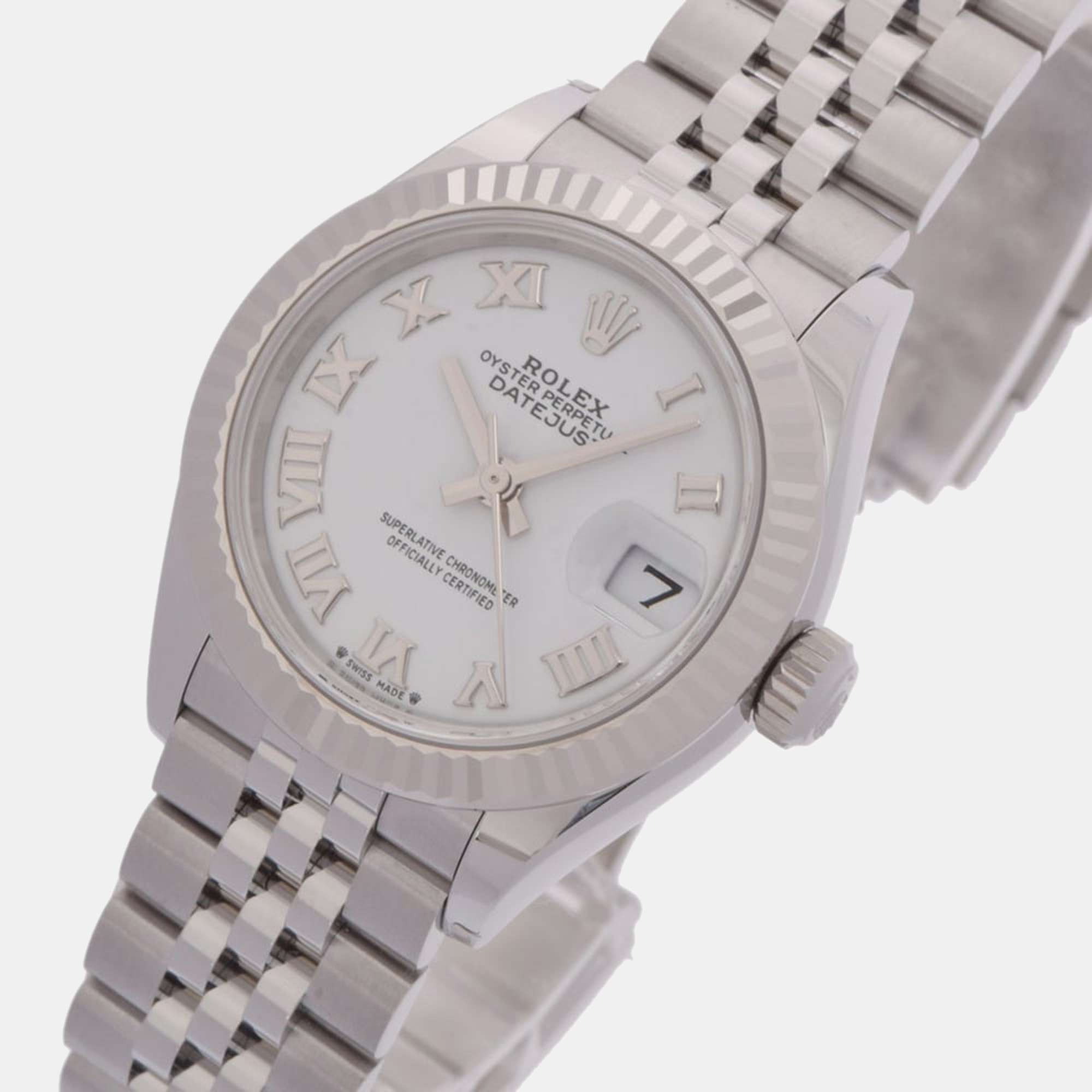 

Rolex White 18K White Gold And Stainless Steel Datejust 279174 Women's Wristwatch 28 mm