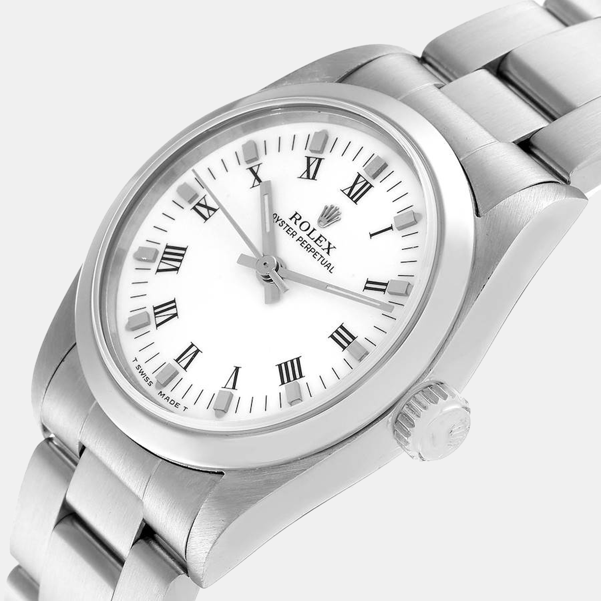 

Rolex White Stainless Steel Oyster Perpetual 67480 Women's Wristwatch 31 mm