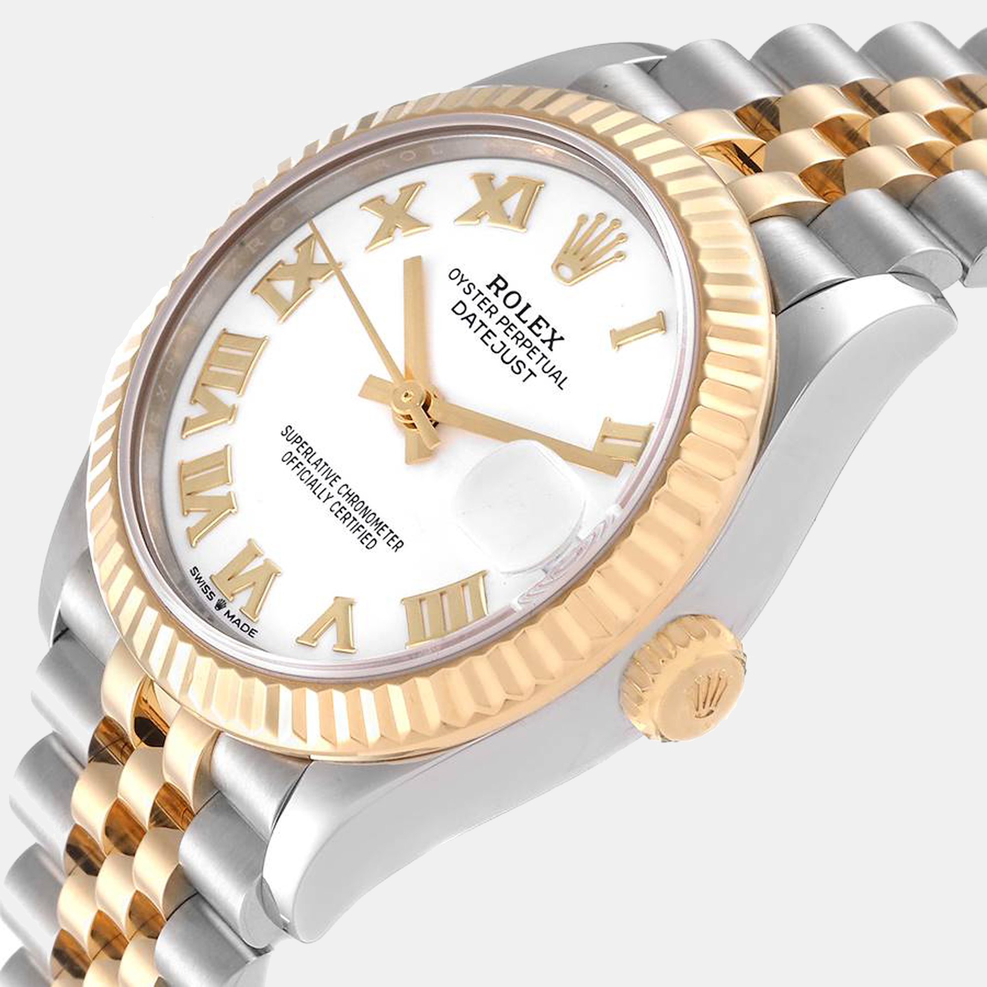

Rolex White 18K Yellow Gold And Stainless Steel Datejust 278273 Women's Wristwatch 31 mm