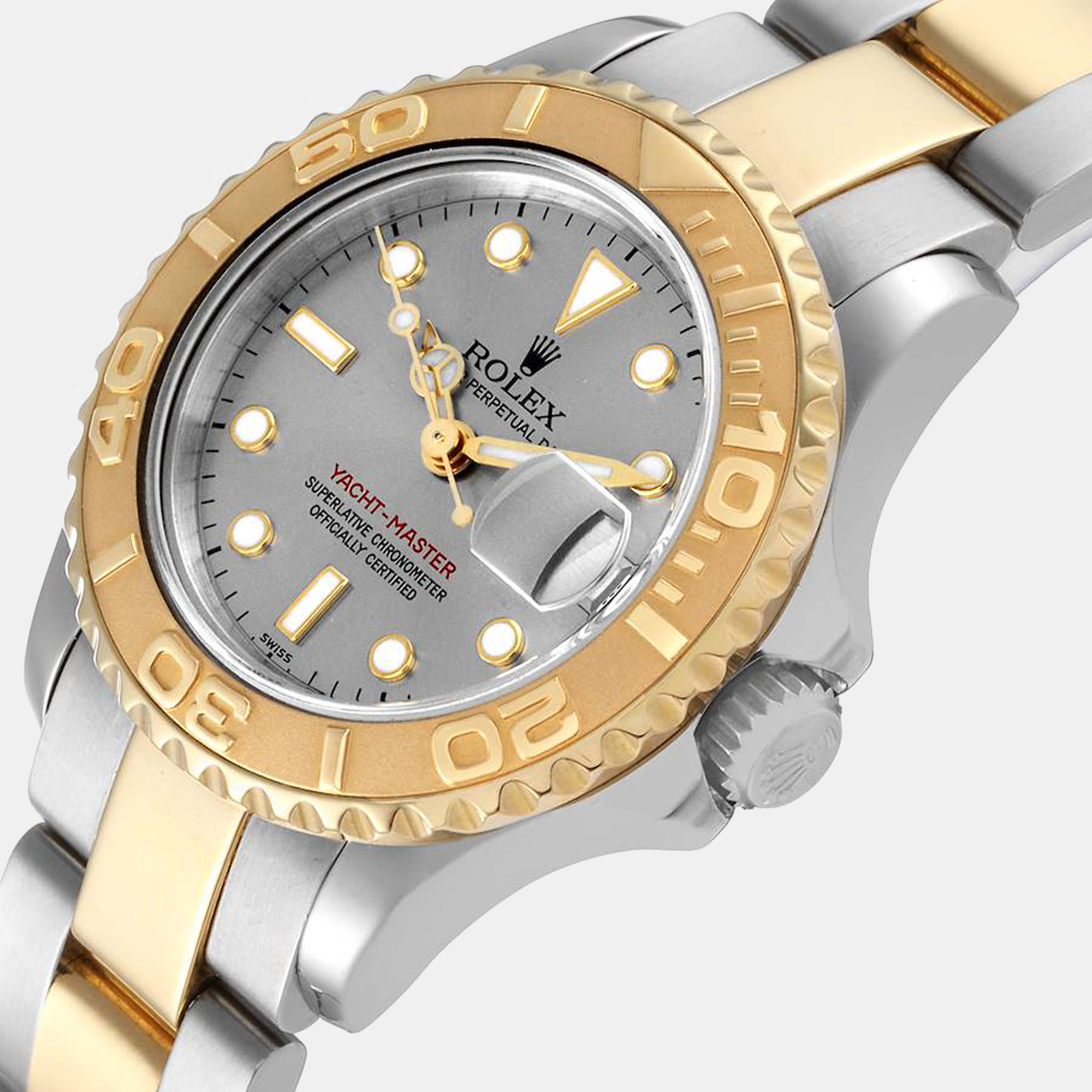 

Rolex Grey 18K Yellow Gold And Stainless Steel Yacht-Master 69623 Women's Wristwatch 29 mm