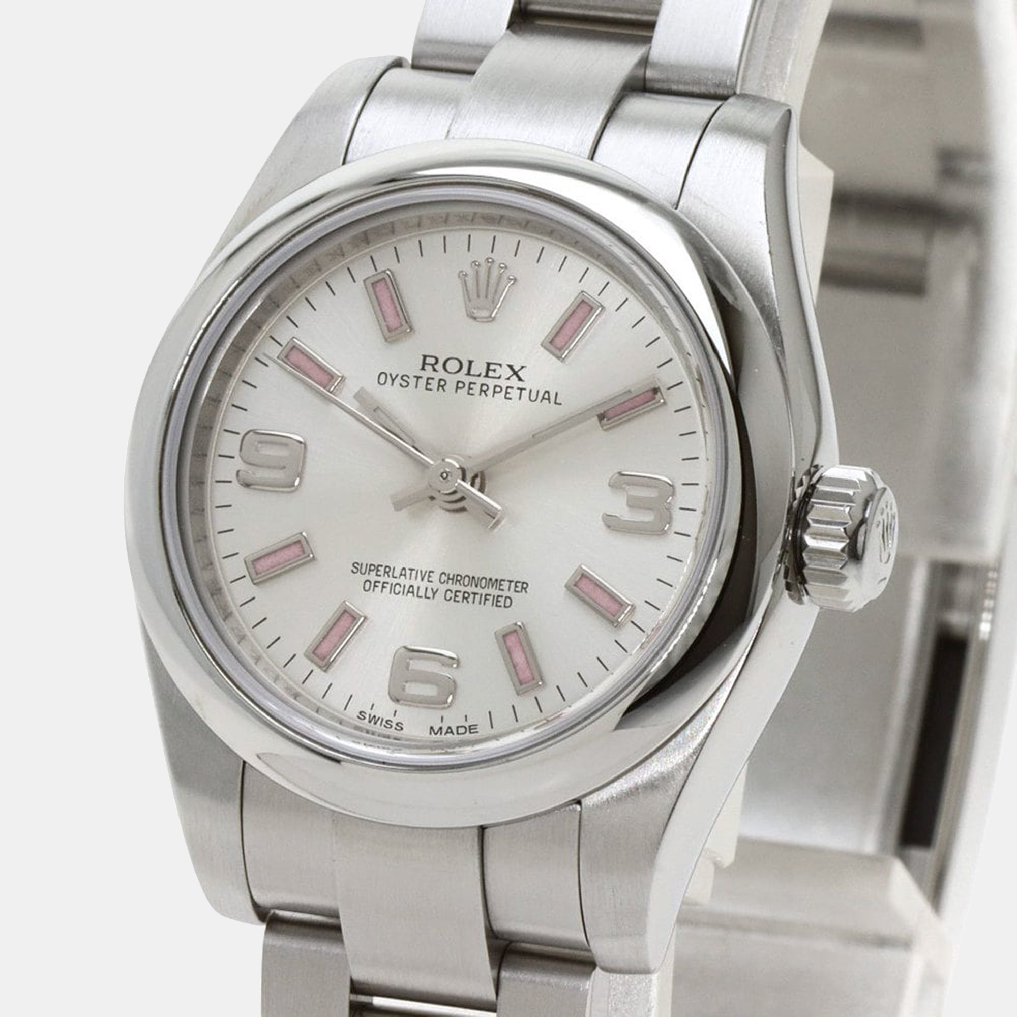 

Rolex Silver Stainless Steel Oyster Perpetual 176200 Women's Wristwatch 26 mm