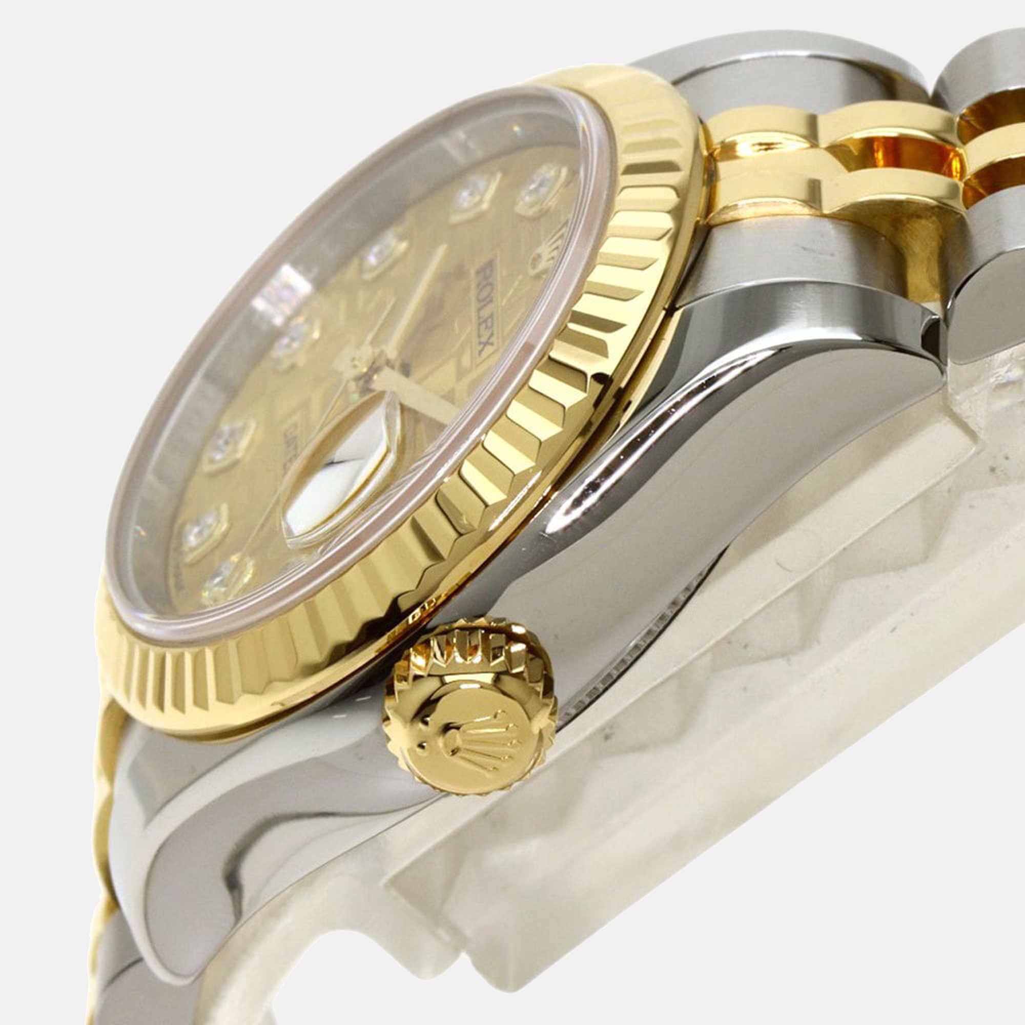 

Rolex Champagne Diamonds 18K Yellow Gold And Stainless Steel Datejust 179173 Women's Wristwatch 26 mm