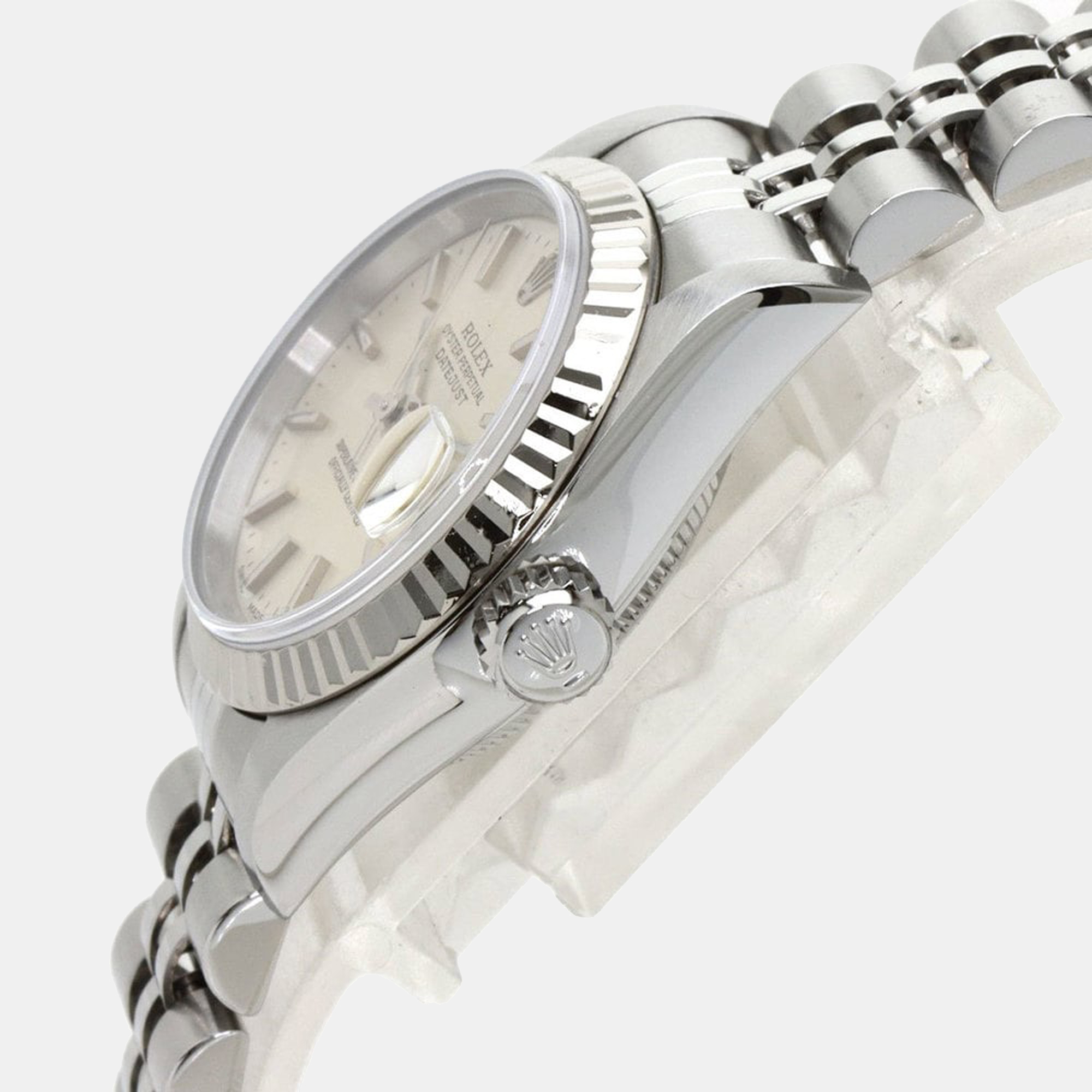 

Rolex Silver 18K White Gold And Stainless Steel Datejust 79174 Women's Wristwatch 26 mm