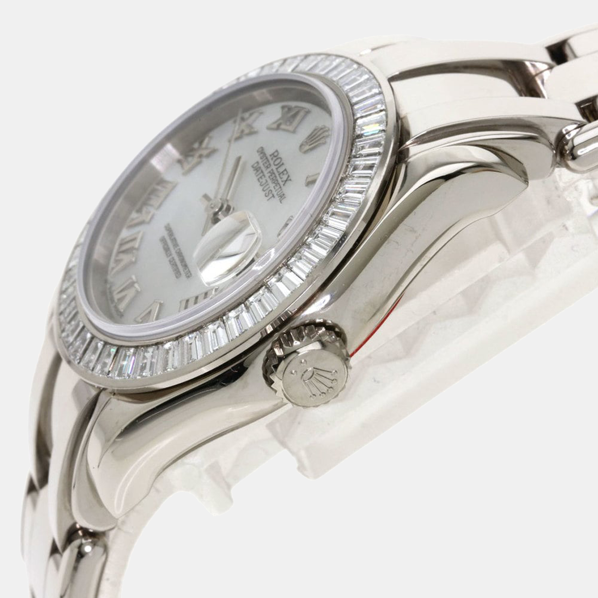 

Rolex MOP Diamonds 18k White Gold Pearlmaster Datejust 80309 Women's Wristwatch 29 mm