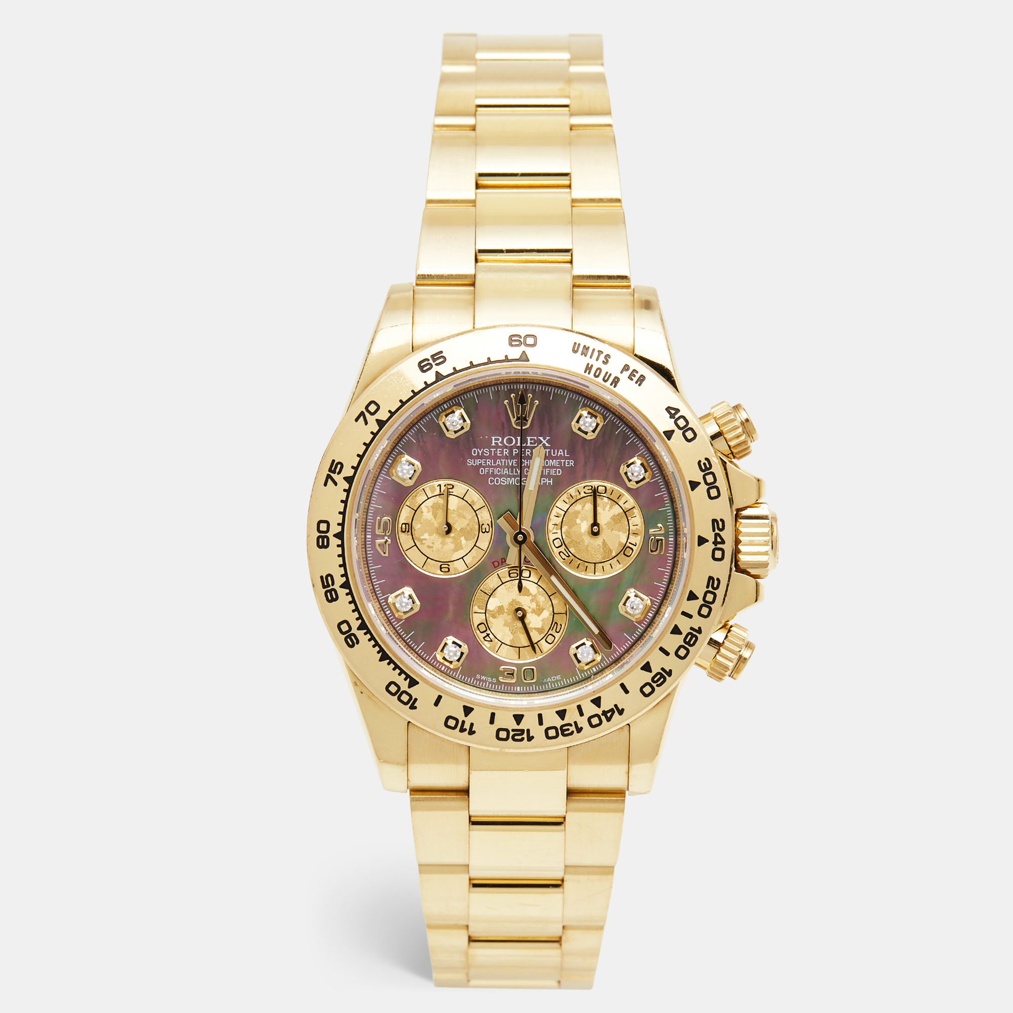 Rolex Mother Of Pearl 18K Yellow Gold Cosmograph Daytona 116508 Men's Wristwatch 40 mm