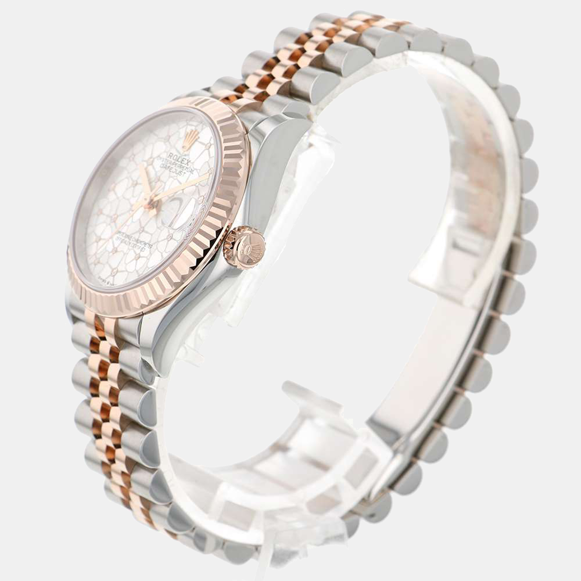 

Rolex Silver Diamonds 18K Rose Gold And Stainless Steel Datejust 278271 Women's Wristwatch 31 mm