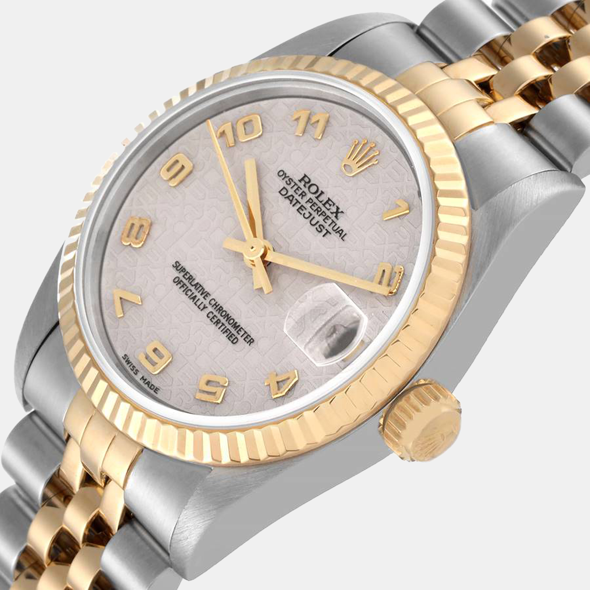 

Rolex Ivory 18K Yellow Gold And Stainless Steel Datejust 68273 Women's Wristwatch 31 mm