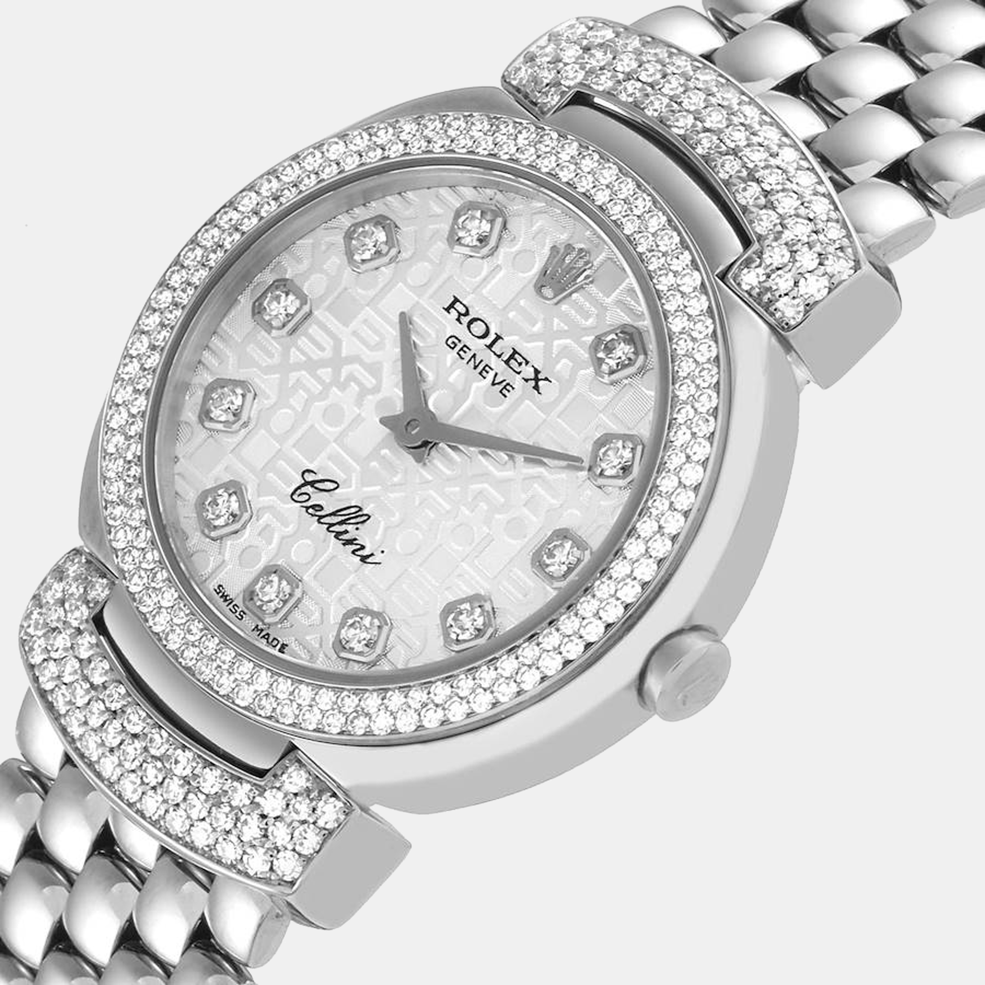 

Rolex Cellini Cellissima Silver Dial Diamond Ladies Watch 6673