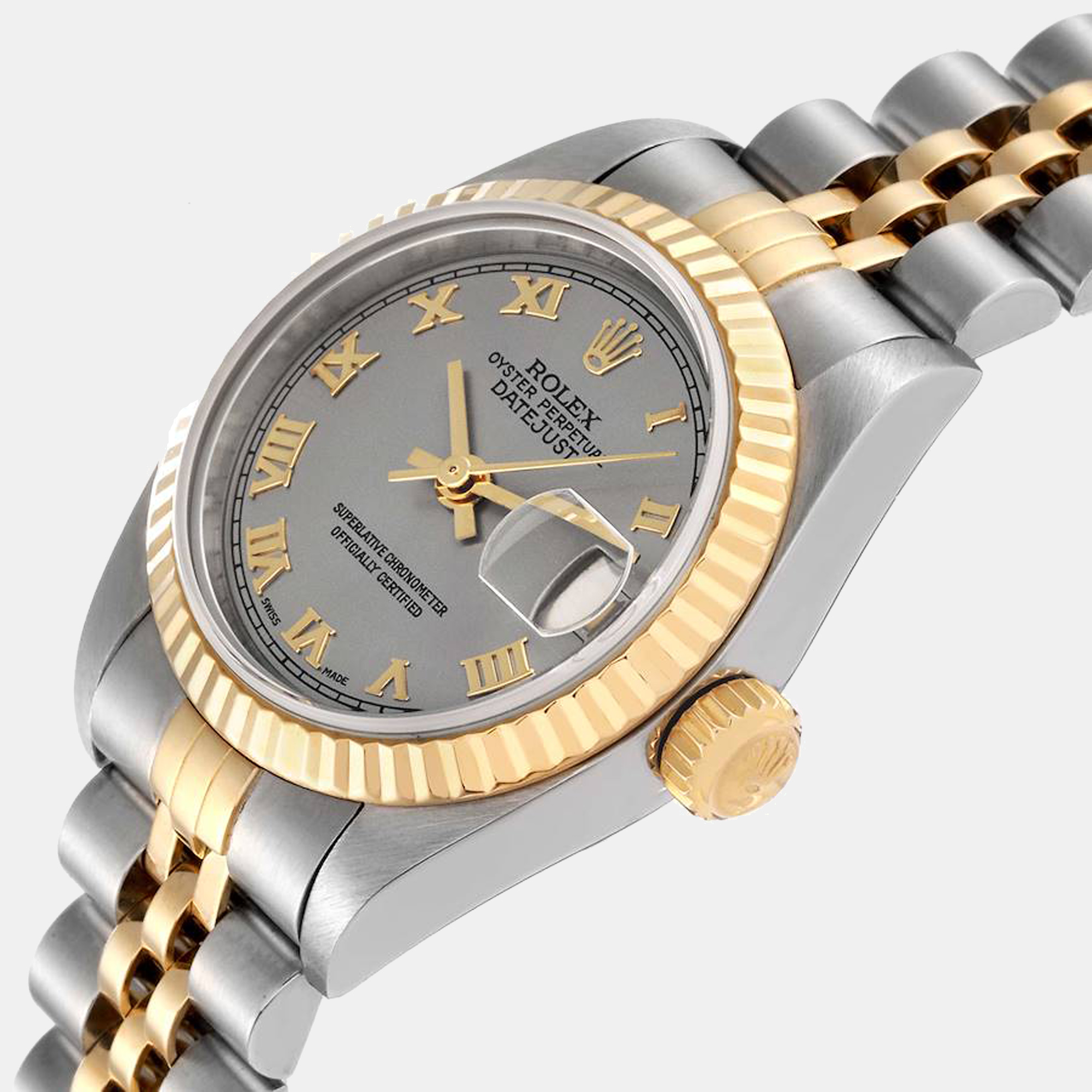 

Rolex Grey 18K Yellow Gold And Stainless Steel Datejust 79173 Women's Wristwatch 26 mm