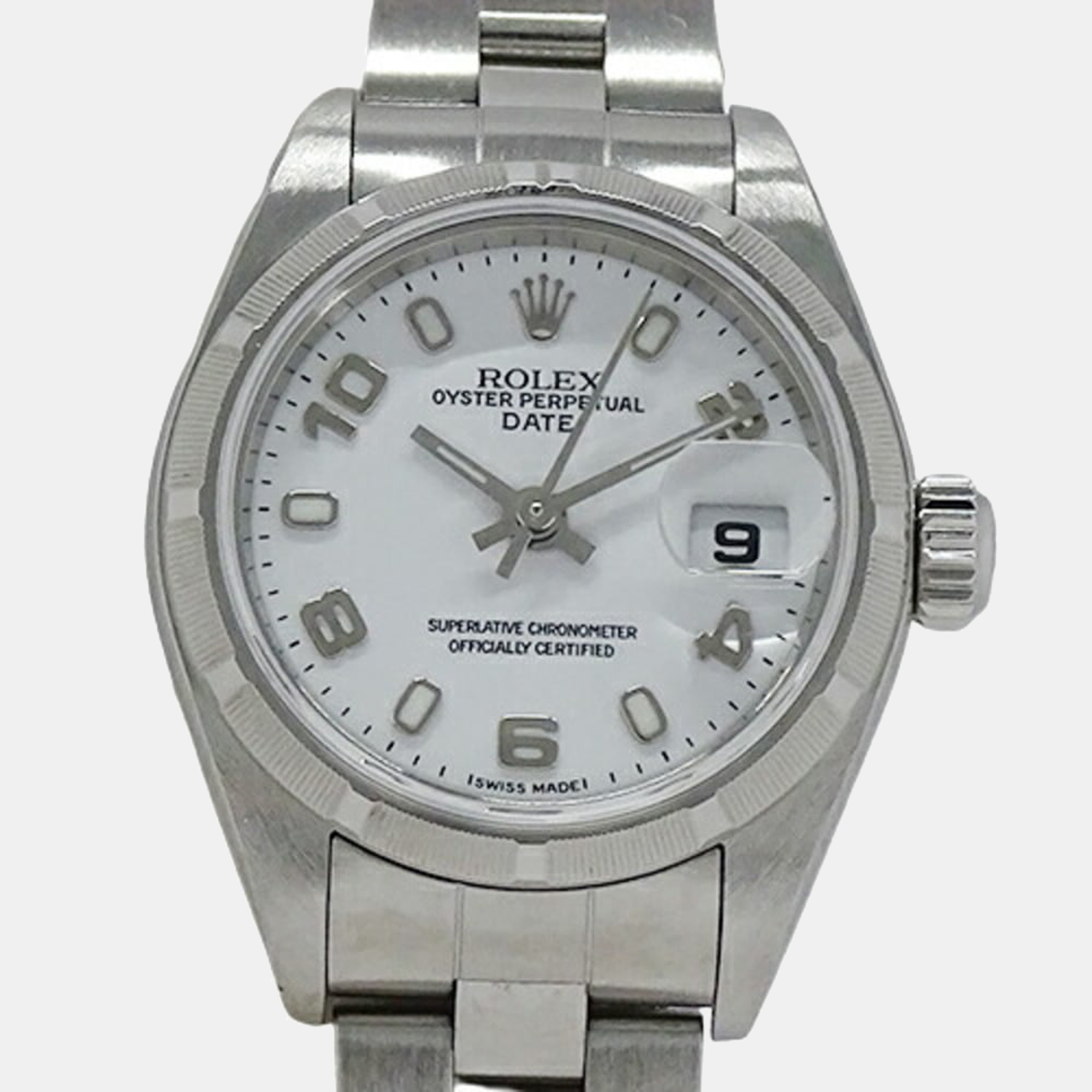 

Rolex White Stainless Steel Oyster Perpetual 79190 Women's Wristwatch 26 mm