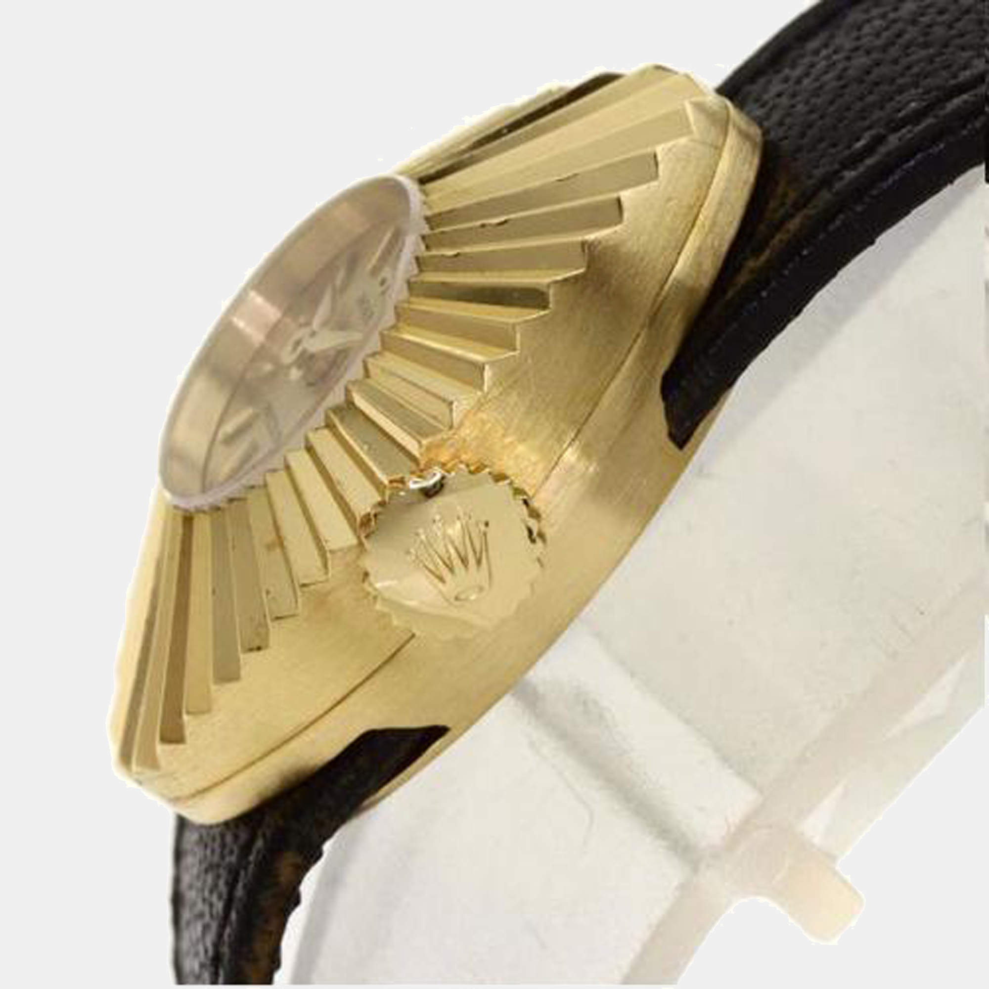 

Rolex Champagne 18K Yellow Gold Chameleon Almond 1964 Women's Wristwatch 16 mm