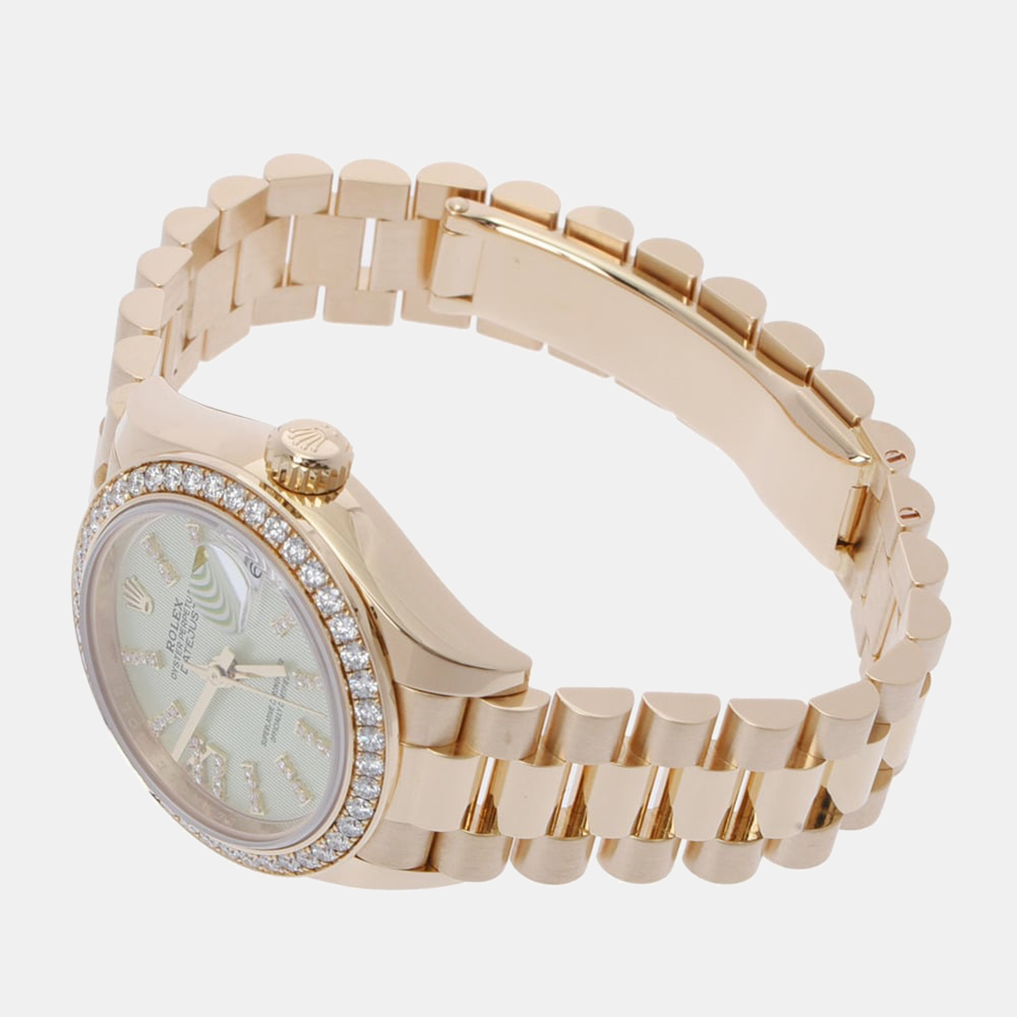 

Rolex Green 18K Yellow Gold and Diamond Datejust 279138RBR Automatic Women's Wristwatchc28mm