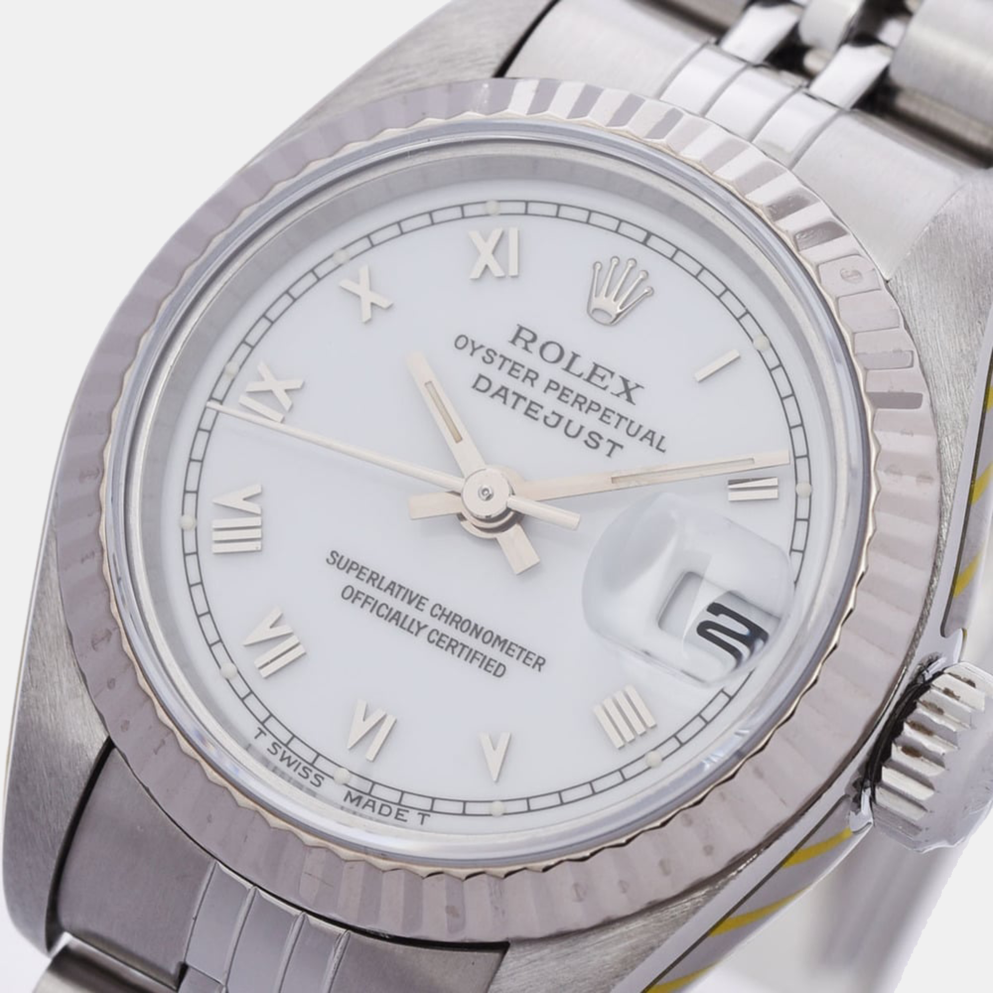 

Rolex White 18K White Gold and Stainless Steel Datejust 69174 Automatic Women's Wristwatch