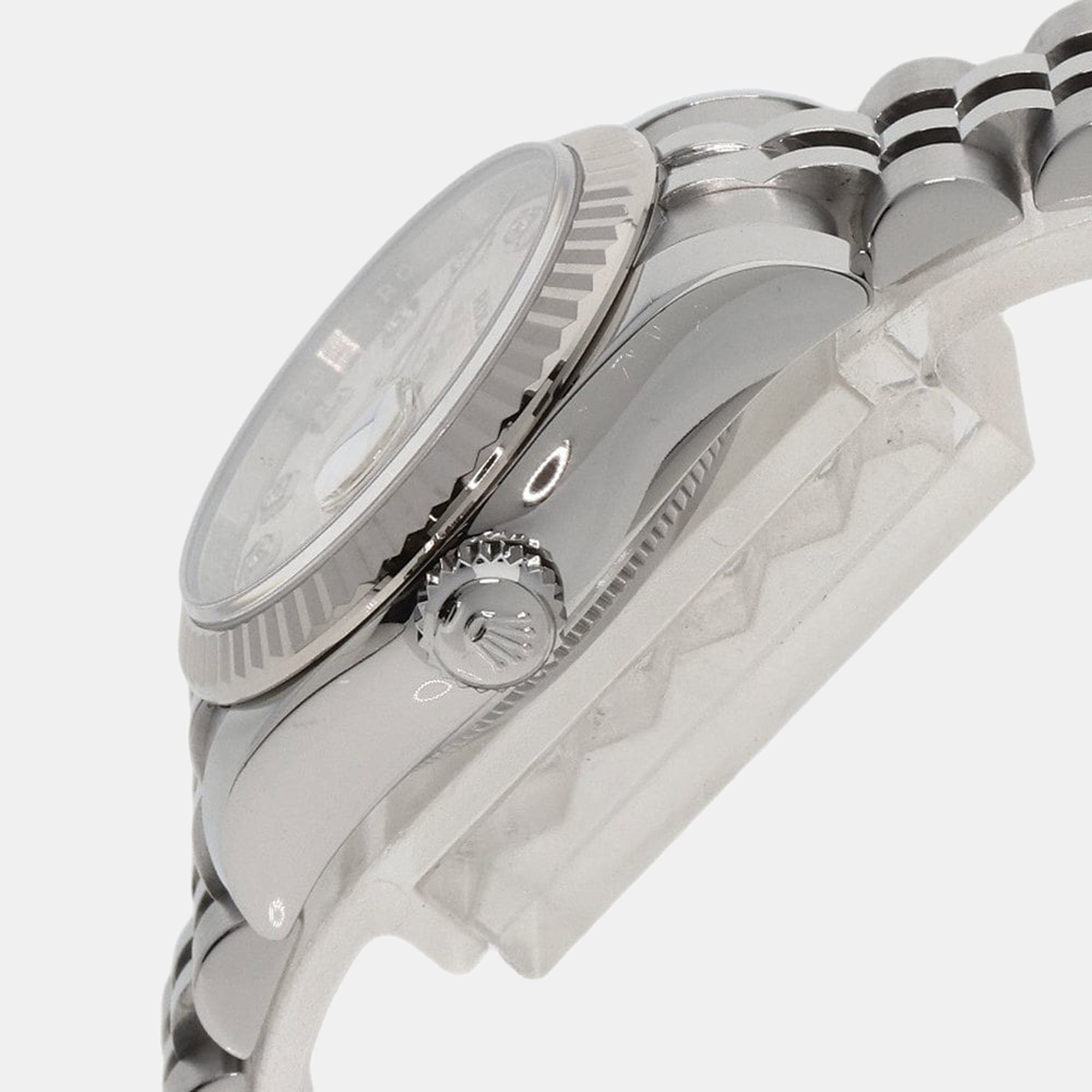 

Rolex Silver Diamonds 18K White Gold And Stainless Steel Datejust 179174G Women's Wristwatch 26 mm