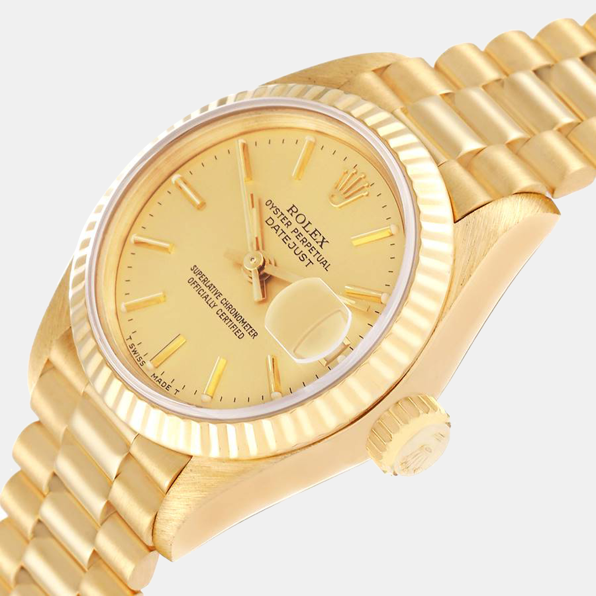 

Rolex Datejust President Yellow Gold Champagne Dial Ladies Watch 69178