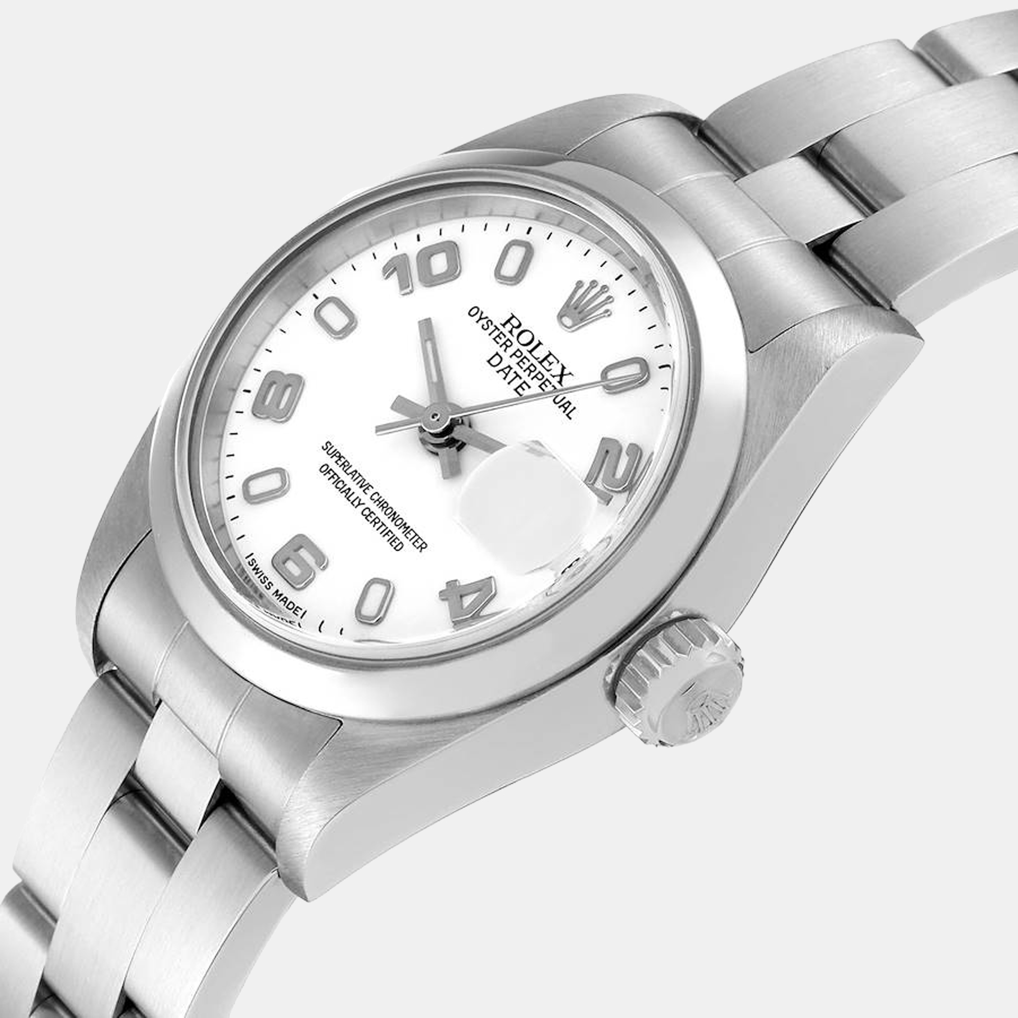 

Rolex Date 26 White Dial Smooth Bezel Steel Ladies Watch 79160