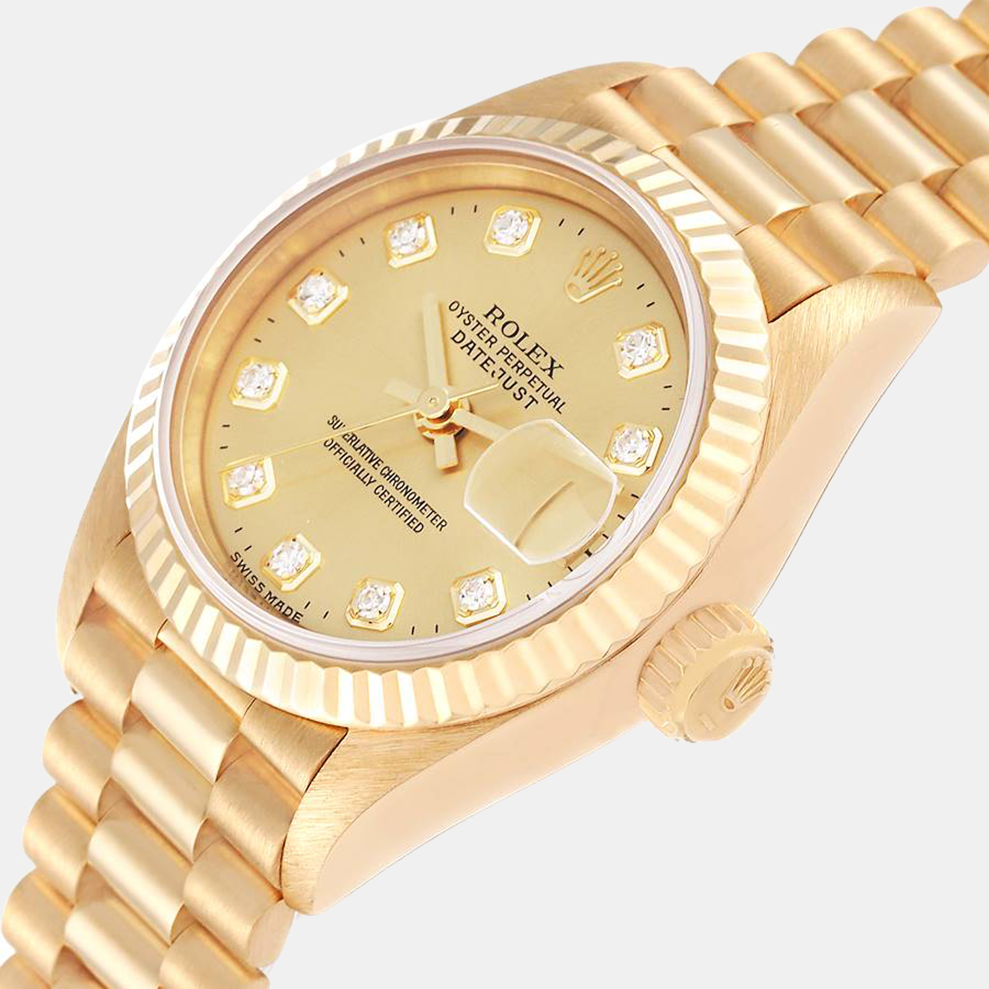 

Rolex President Yellow Gold Diamond Dial Ladies Watch 69178