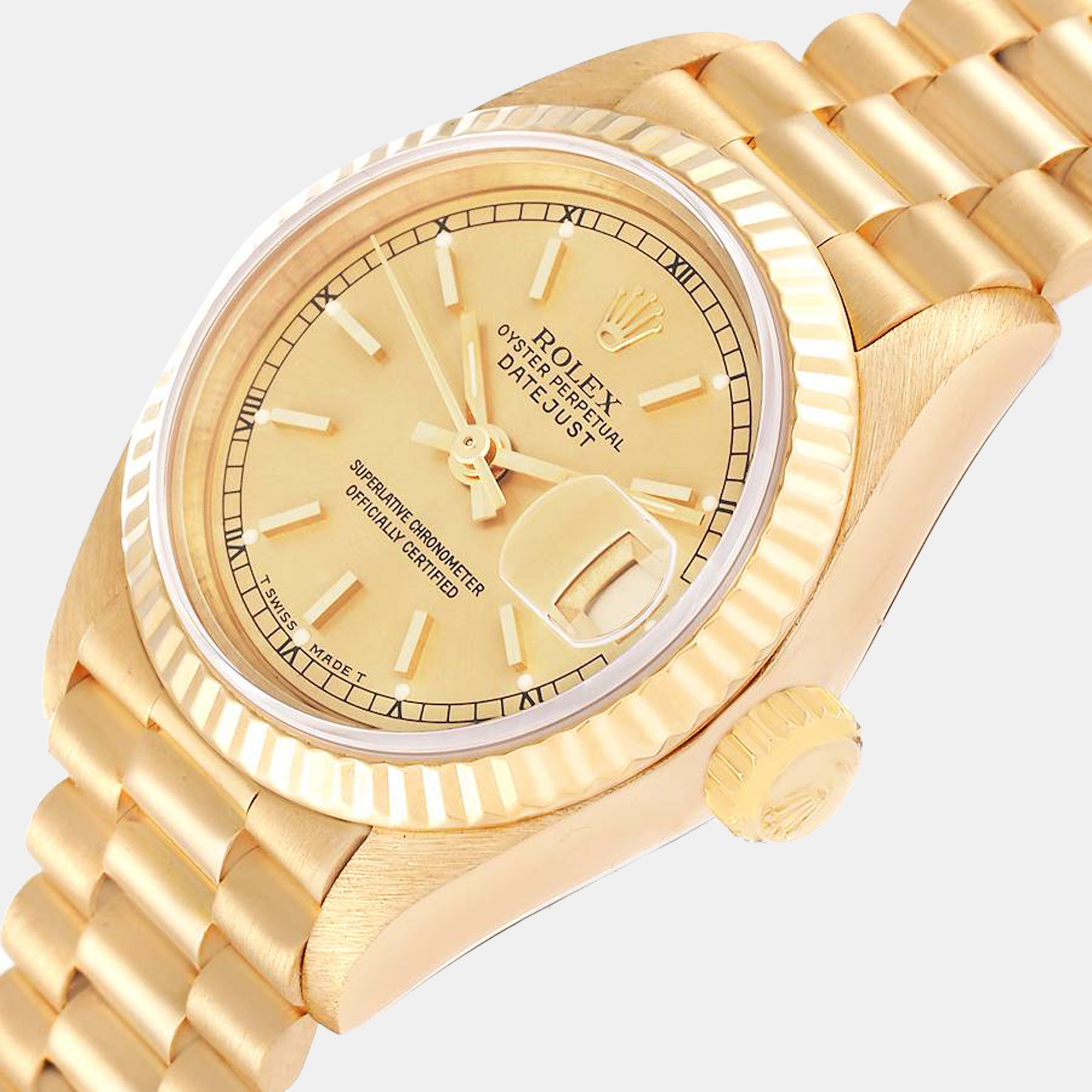 

Rolex Datejust President Yellow Gold Champagne Dial Ladies Watch 69178