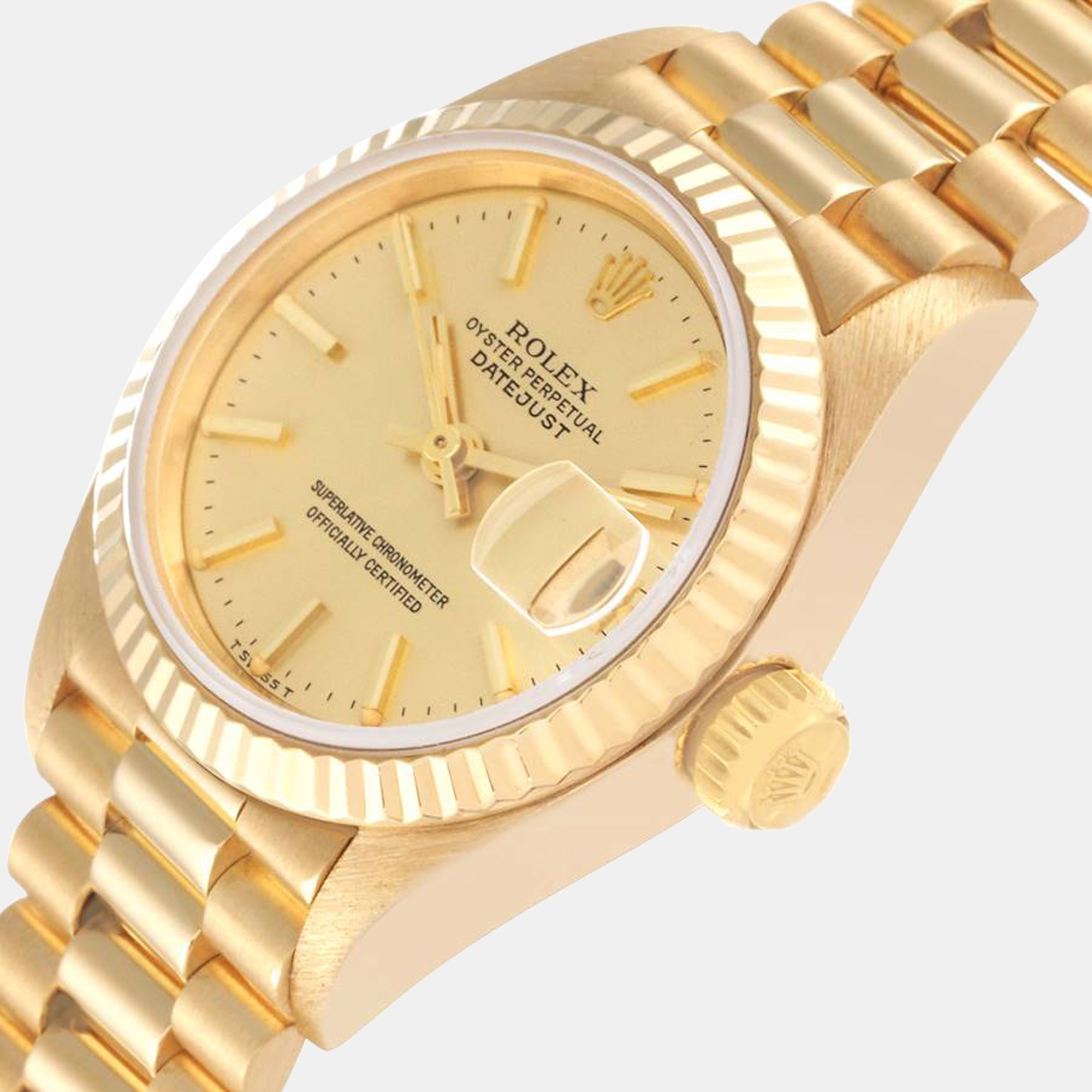 

Rolex Datejust President Yellow Gold Champagne Dial Ladies Watch 69178