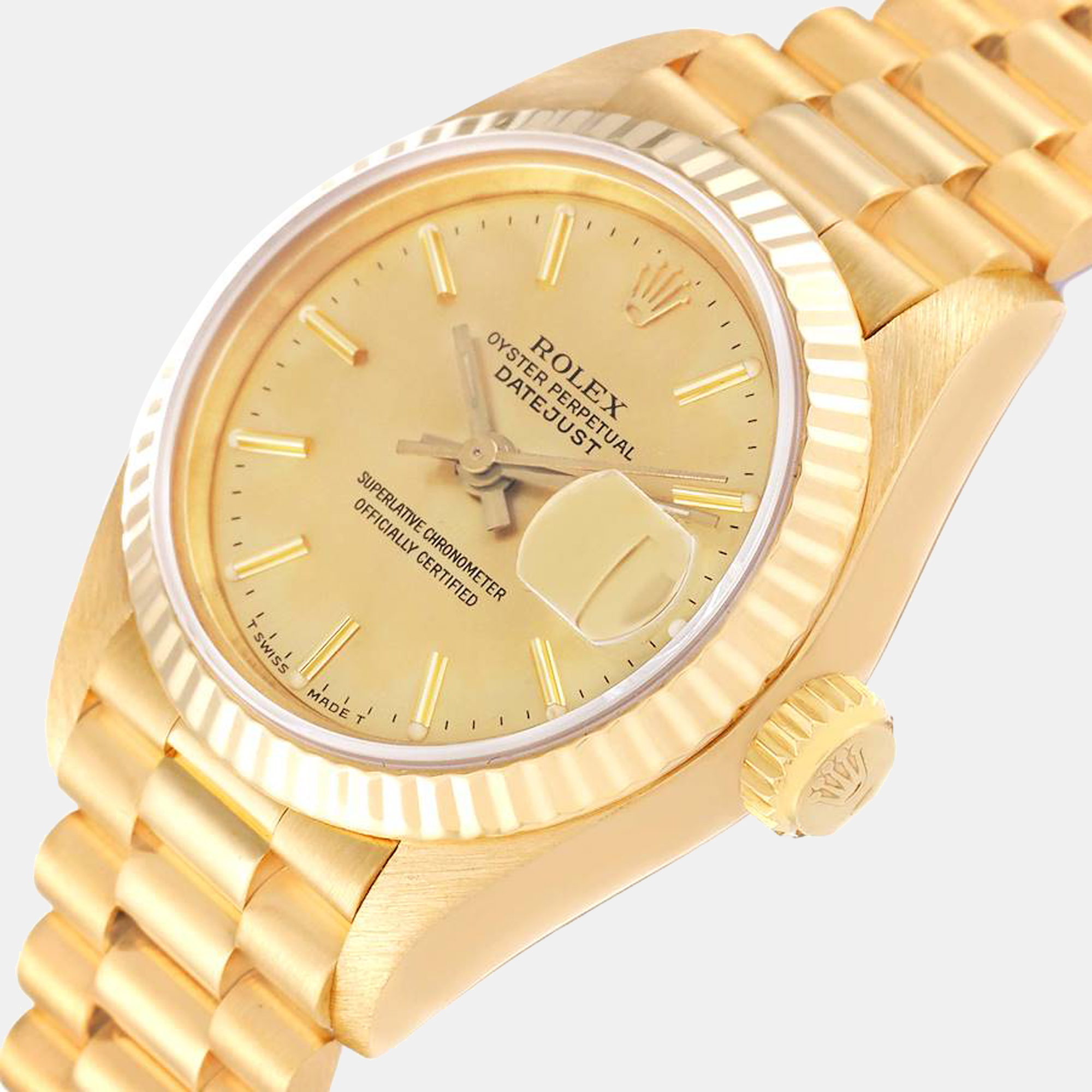 

Rolex Datejust President Yellow Gold Champagne Dial Ladies Watch 69178