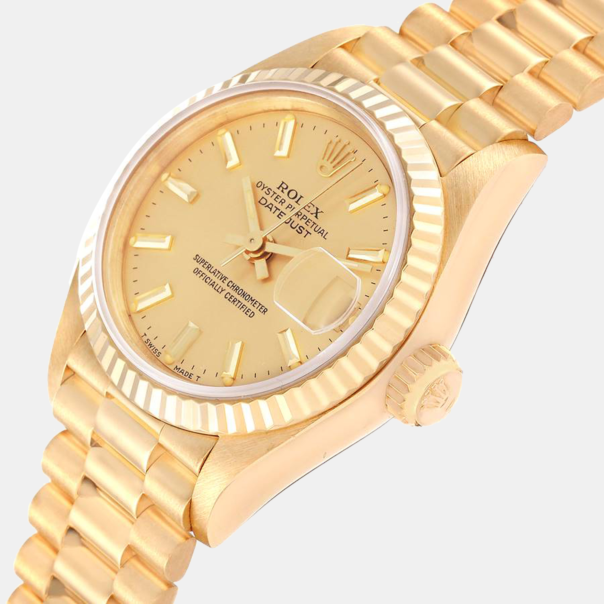 

Rolex Datejust President Yellow Gold Champagne Dial Ladies Watch 69178