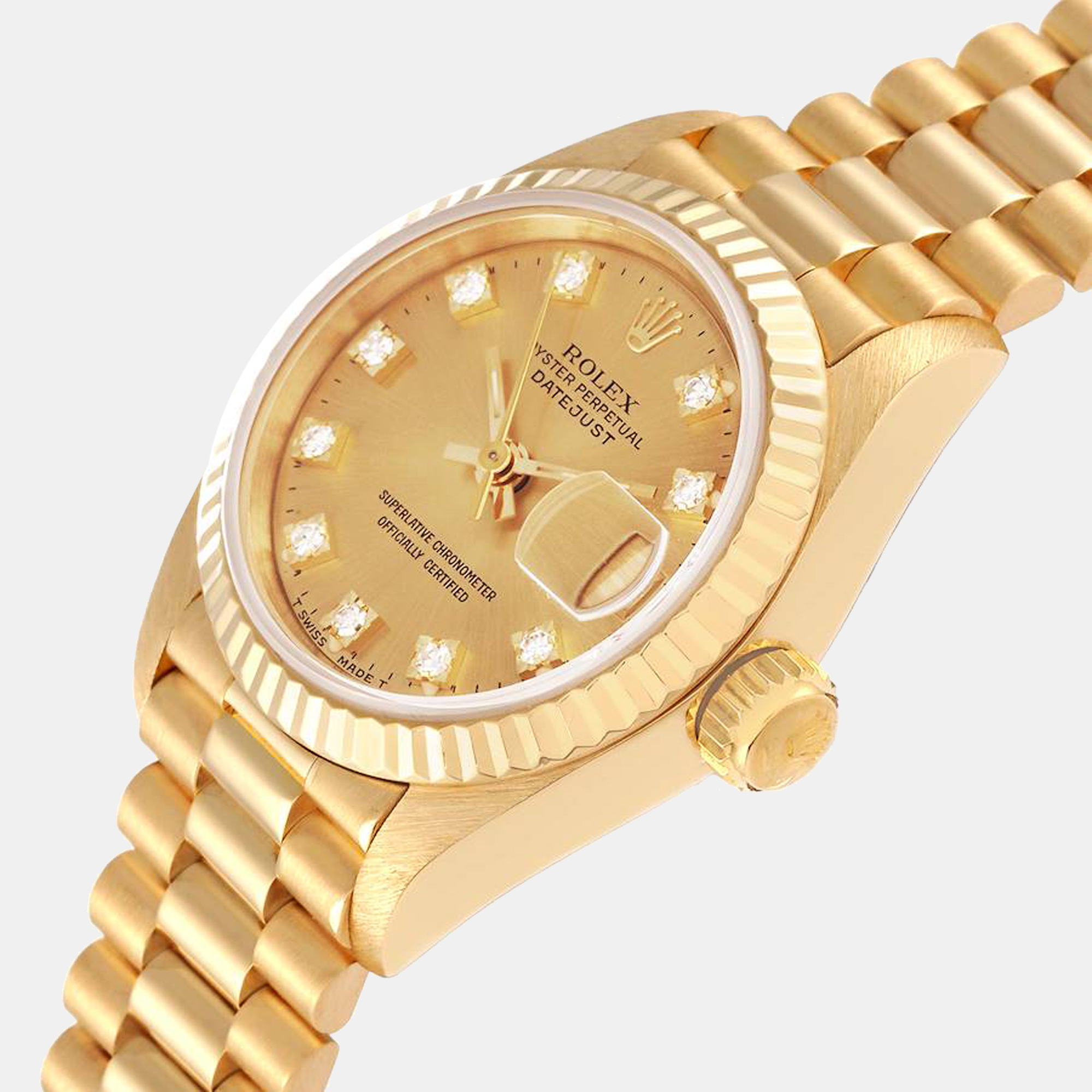 

Rolex President Yellow Gold Diamond Dial Ladies Watch 69178