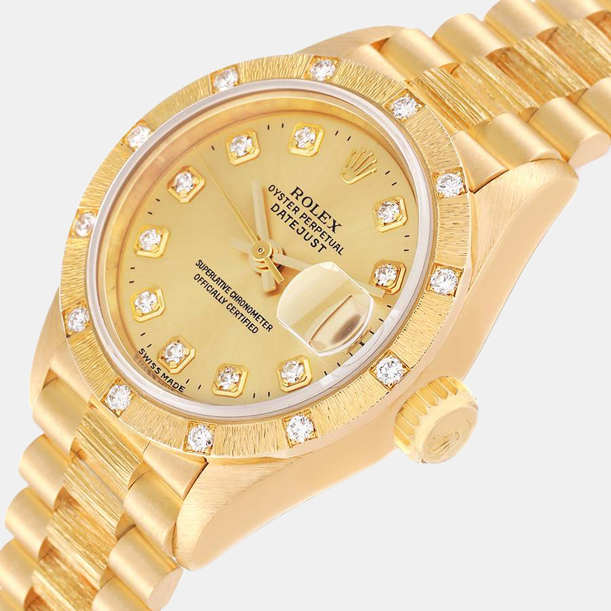 

Rolex President Datejust Yellow Gold Diamond Ladies Watch 69288