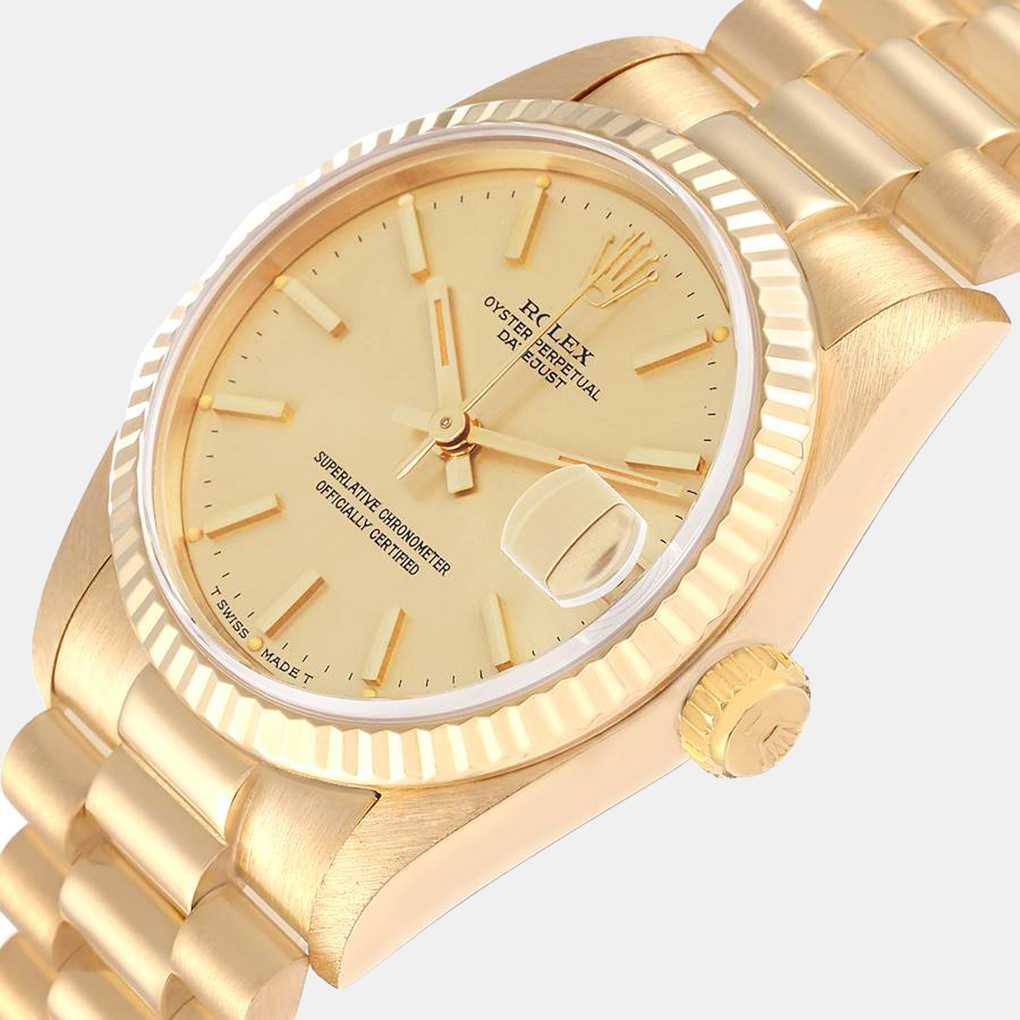 

Rolex President Datejust 31 Midsize Yellow Gold Ladies Watch 68278