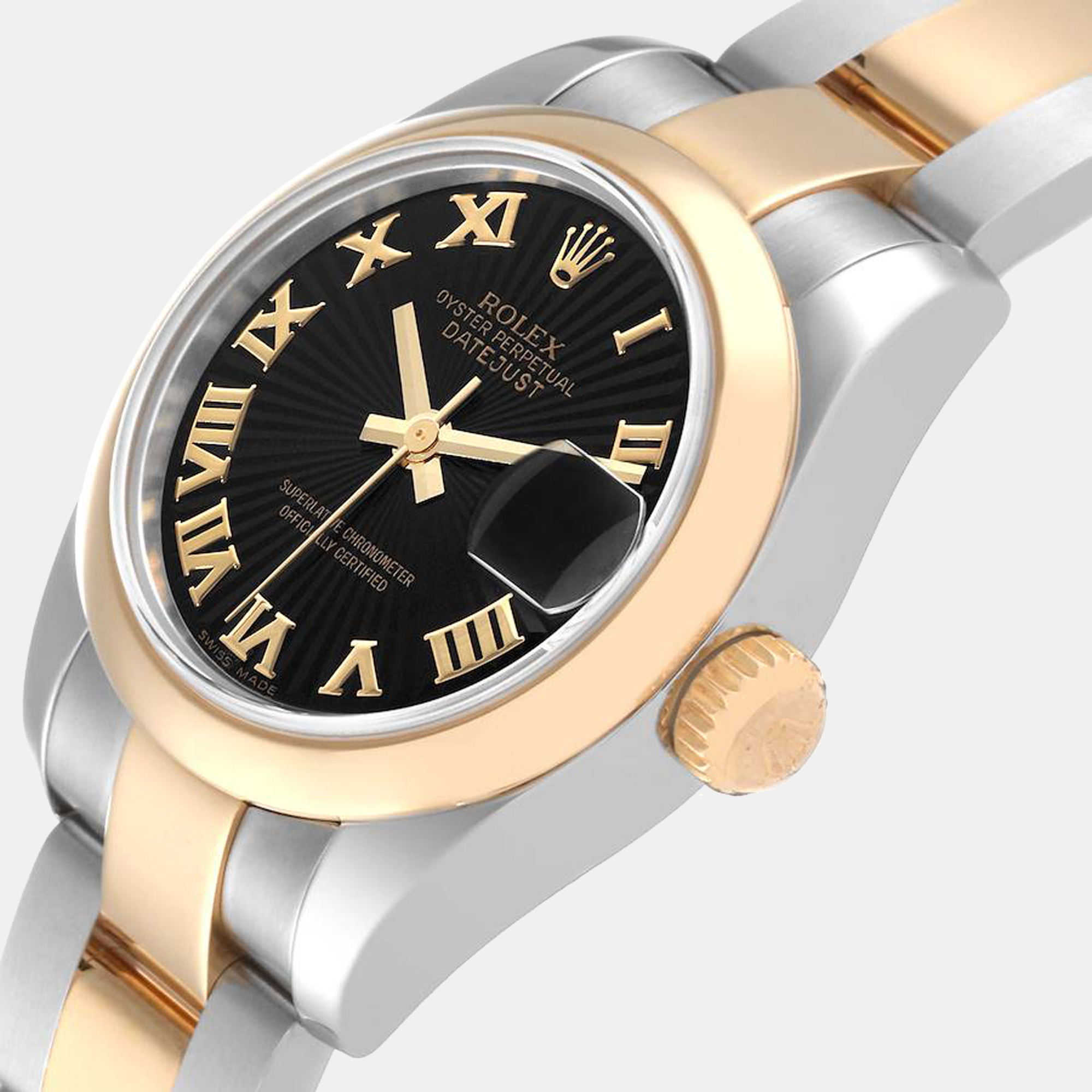 

Rolex Datejust Steel Yellow Gold Black Sunbeam Dial Ladies Watch 179163