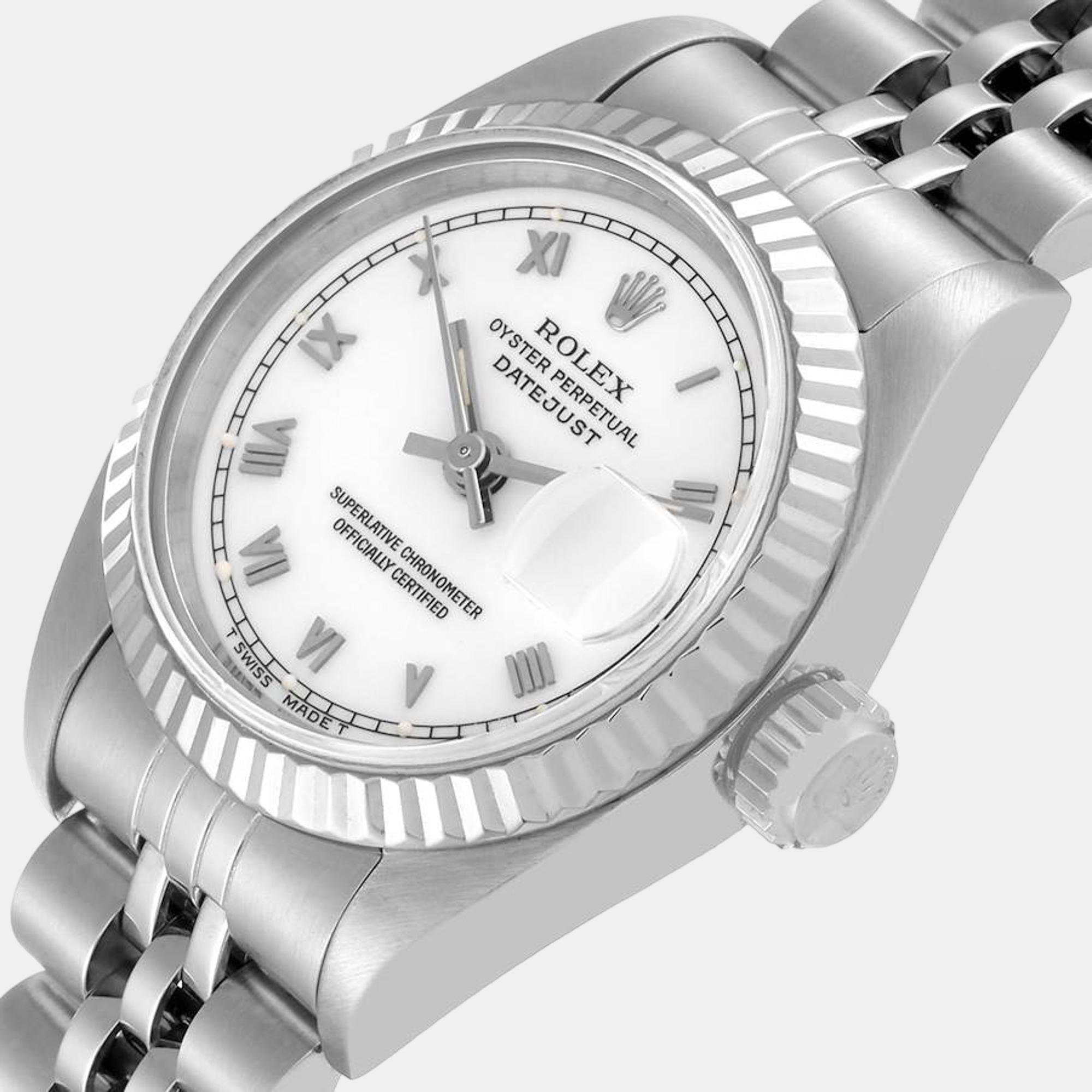 

Rolex Datejust Steel White Gold Roman Dial Ladies Watch 69174