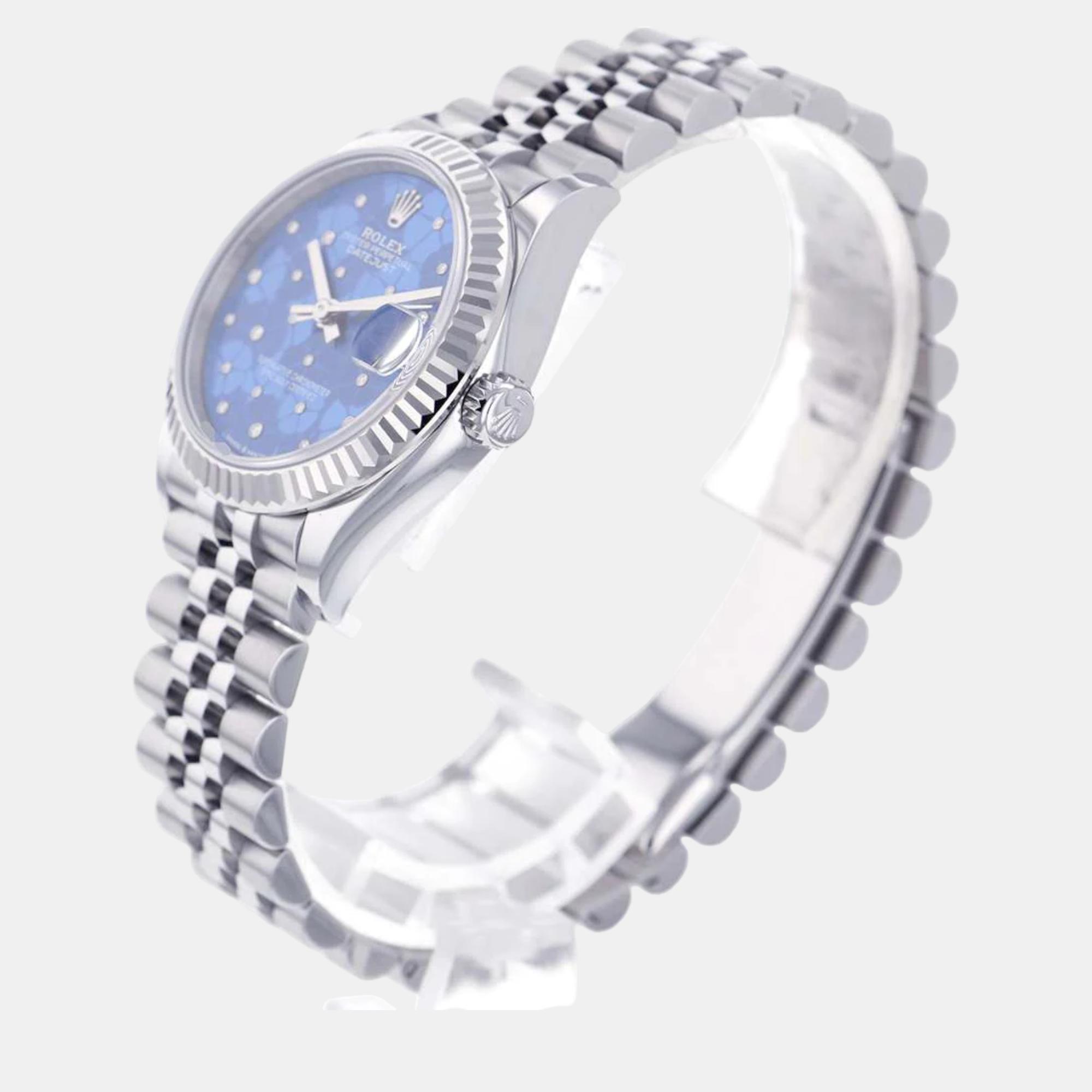 

Rolex Blue Diamonds 18K White Gold And Stainless Steel Datejust 278274 Women's Wristwatch 31 mm