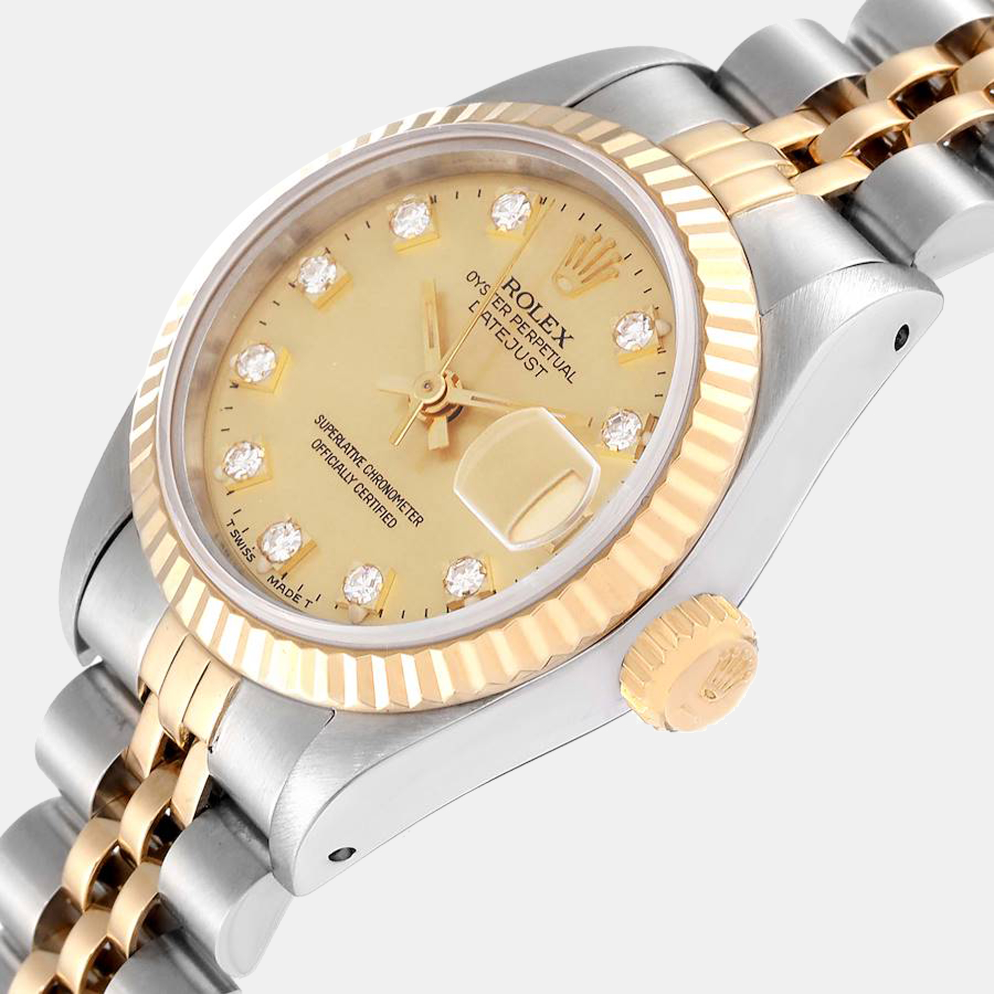 

Rolex Datejust Steel Yellow Gold Diamond Dial Ladies Watch 69173