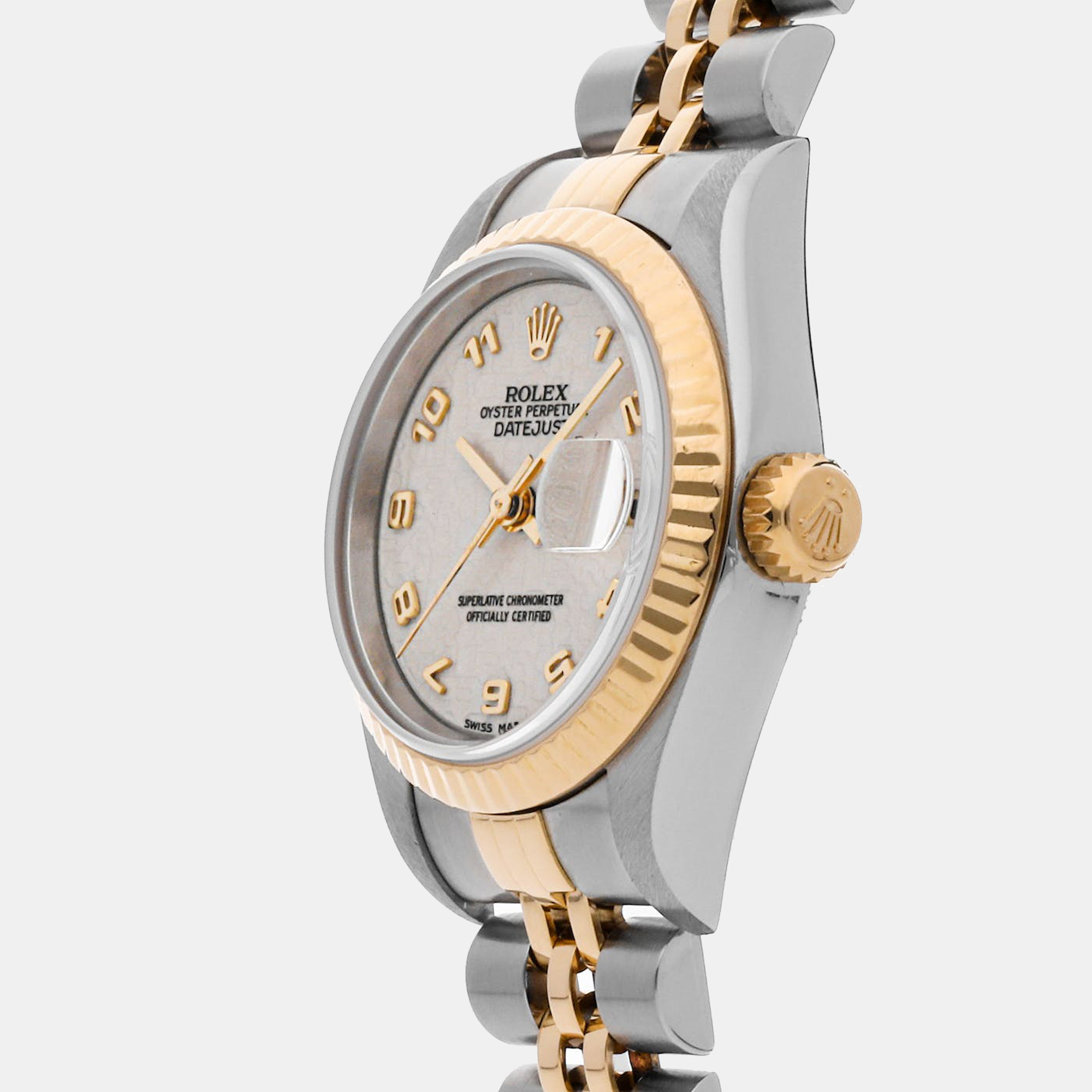 

Rolex Ivory 18k Yellow Gold And Stainless Steel Datejust 79173 Automatic Women's Wristwatch 26 mm, White