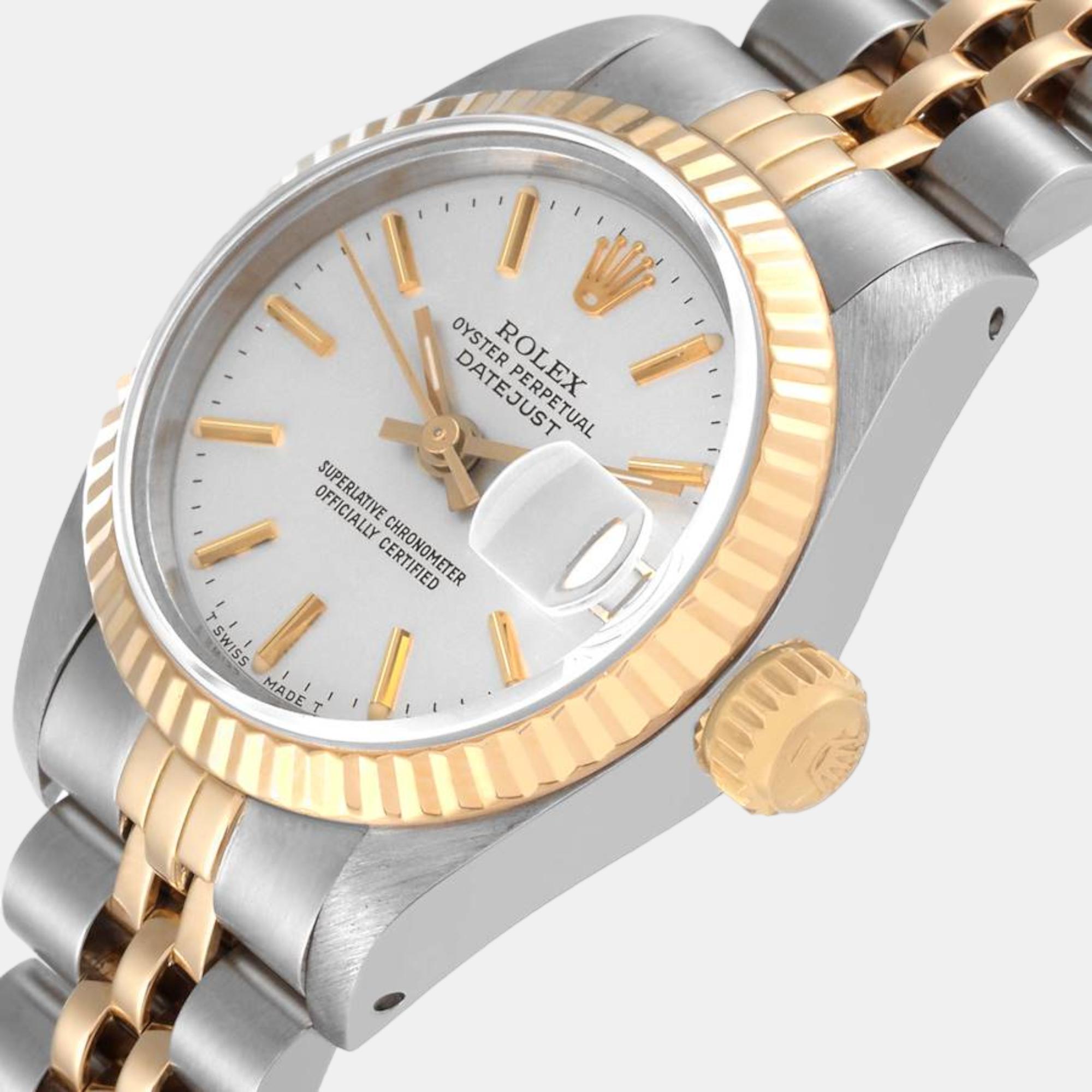 

Rolex Datejust Steel Yellow Gold Silver Dial Ladies Watch 69173