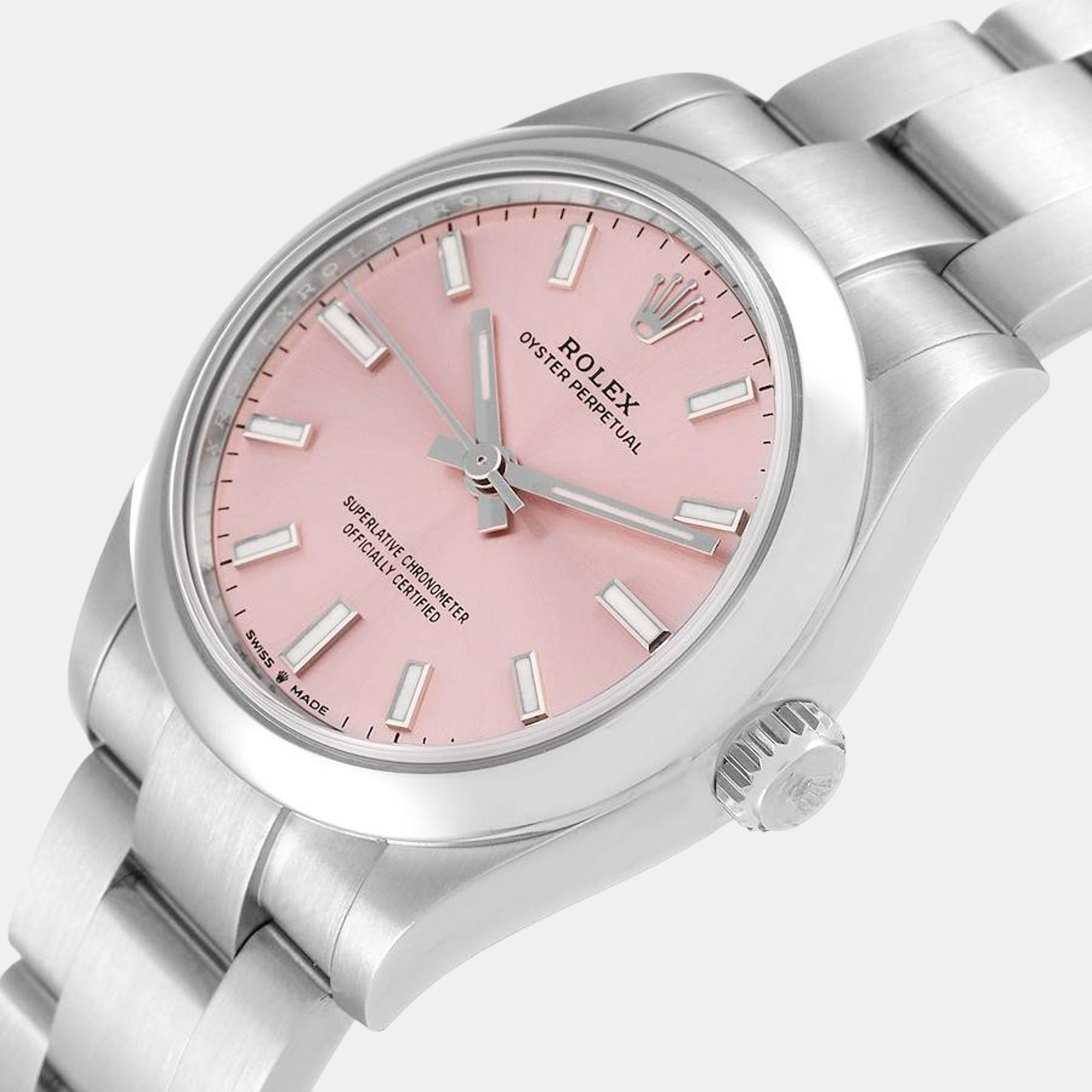 

Rolex Midsize  Pink Dial Automatic Steel Ladies Watch 277200